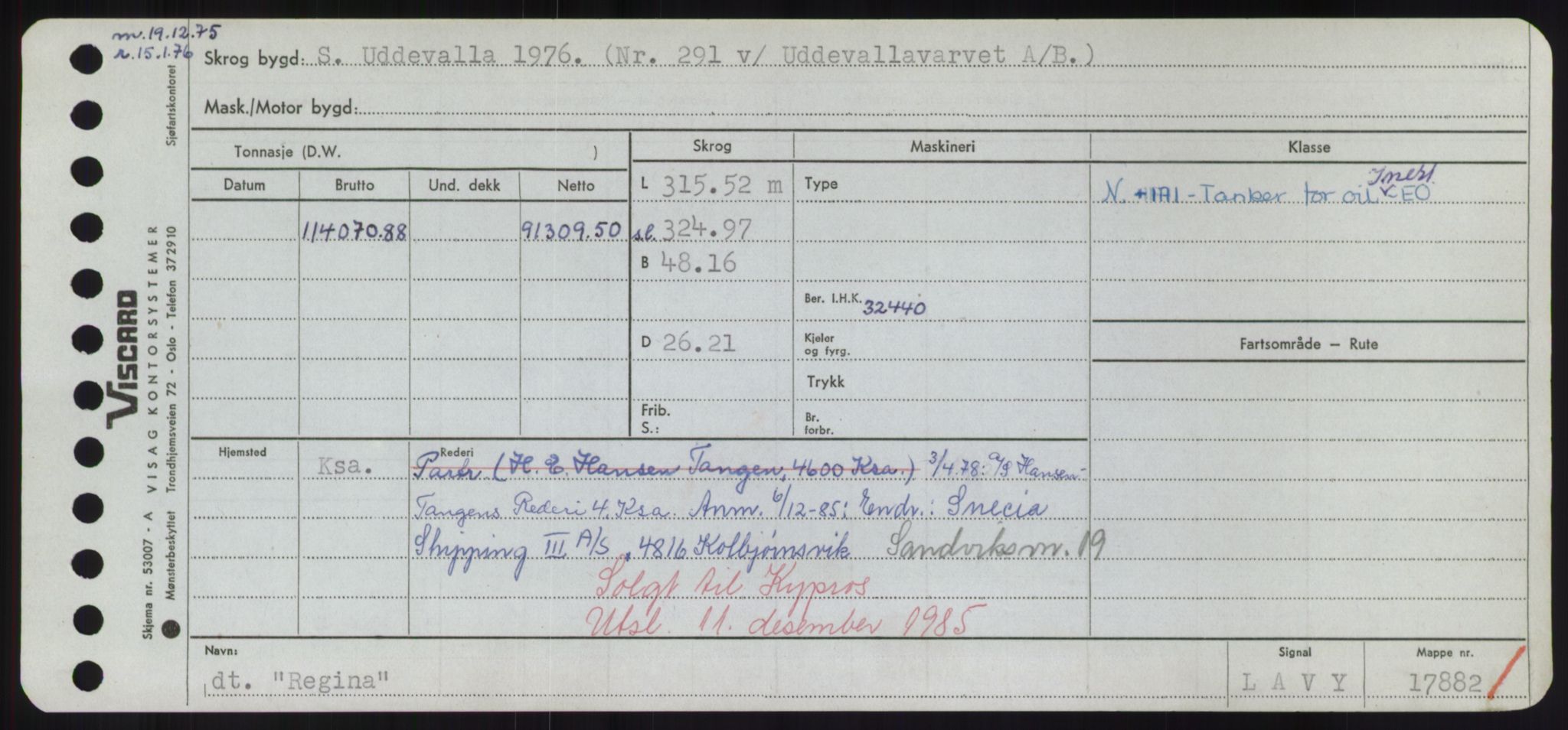 Sjøfartsdirektoratet med forløpere, Skipsmålingen, AV/RA-S-1627/H/Hd/L0030: Fartøy, Q-Riv, p. 331