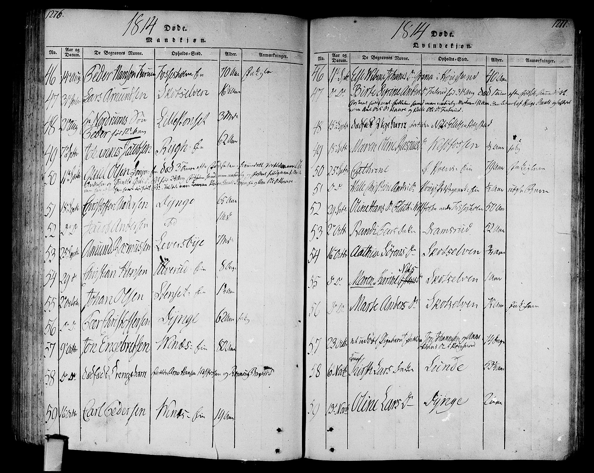 Eiker kirkebøker, AV/SAKO-A-4/F/Fa/L0010: Parish register (official) no. I 10, 1806-1815, p. 1276-1277