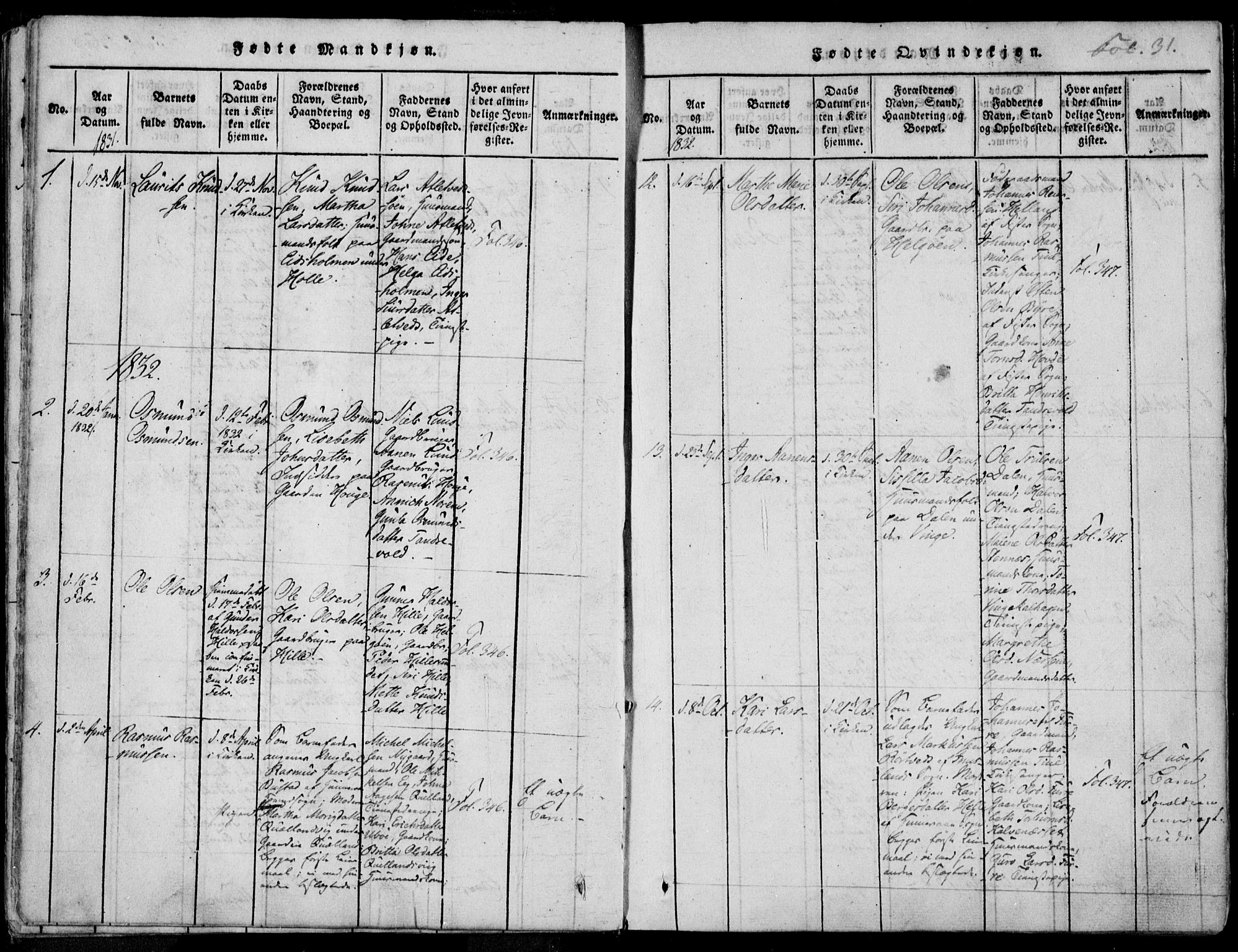 Nedstrand sokneprestkontor, AV/SAST-A-101841/01/IV: Parish register (official) no. A 7, 1816-1870, p. 31