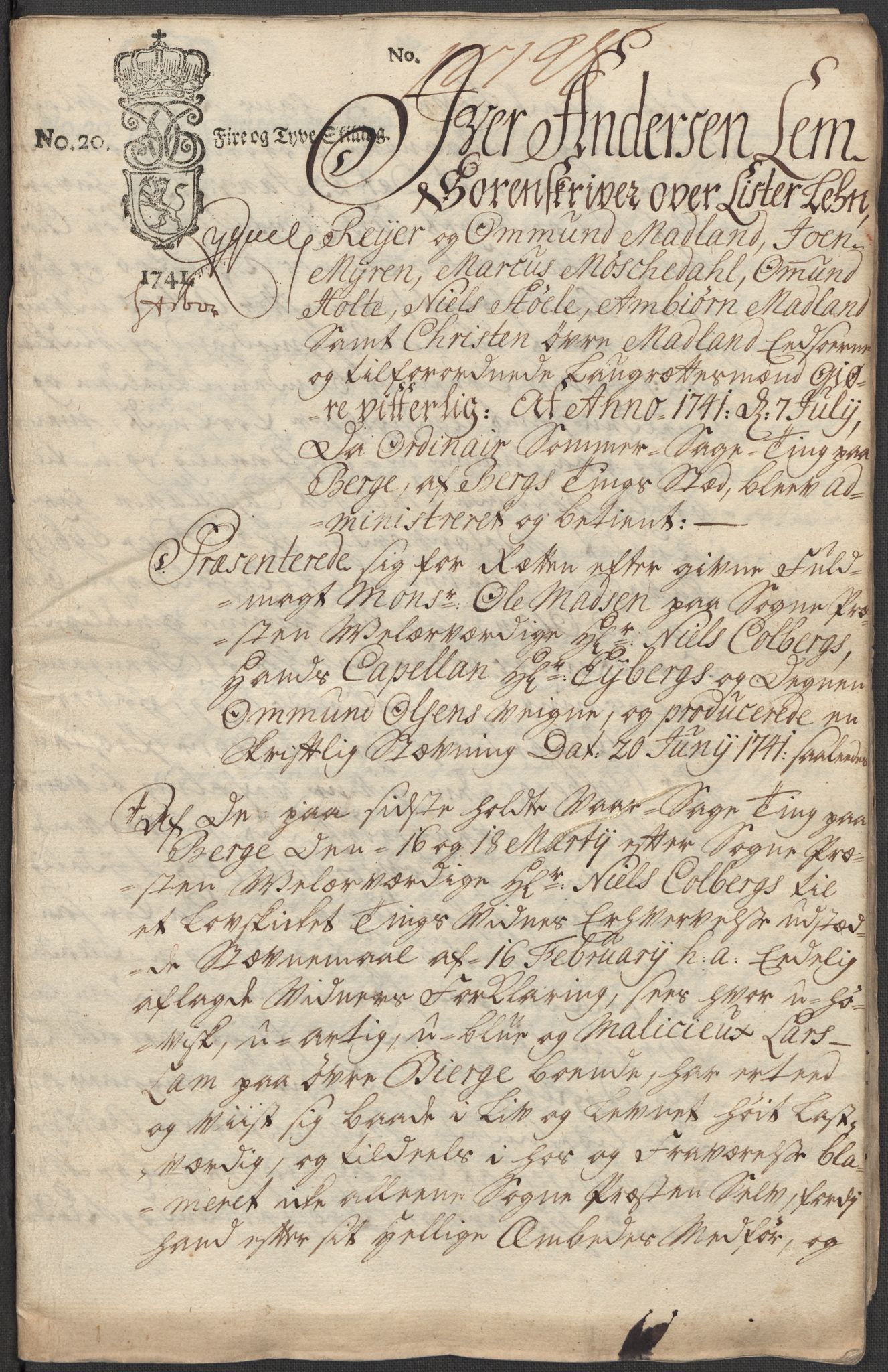 Riksarkivets diplomsamling, RA/EA-5965/F15/L0032: Prestearkiv Vest-Agder, 1652-1741, p. 54