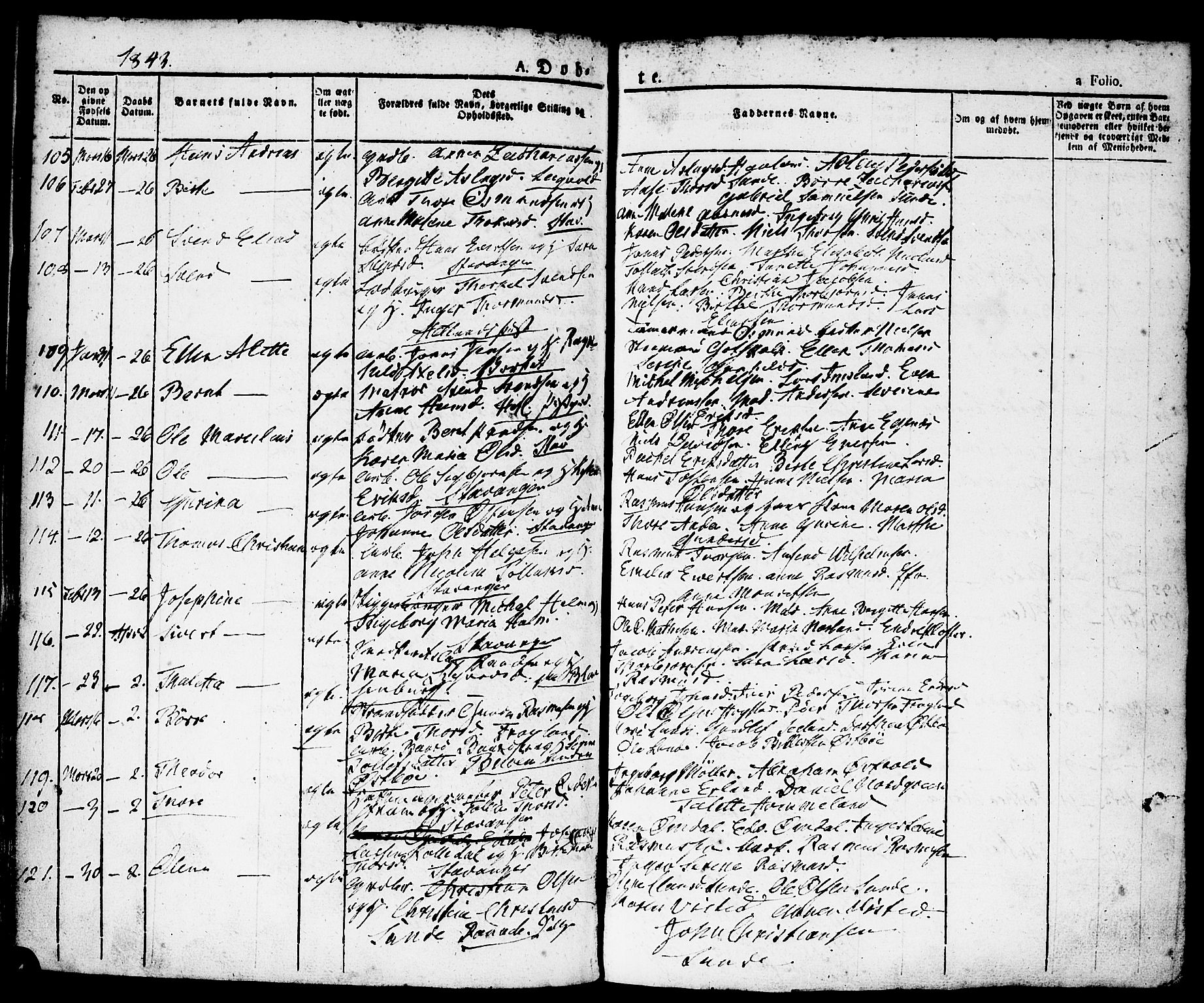 Domkirken sokneprestkontor, AV/SAST-A-101812/001/30/30BA/L0011: Parish register (official) no. A 11, 1832-1856