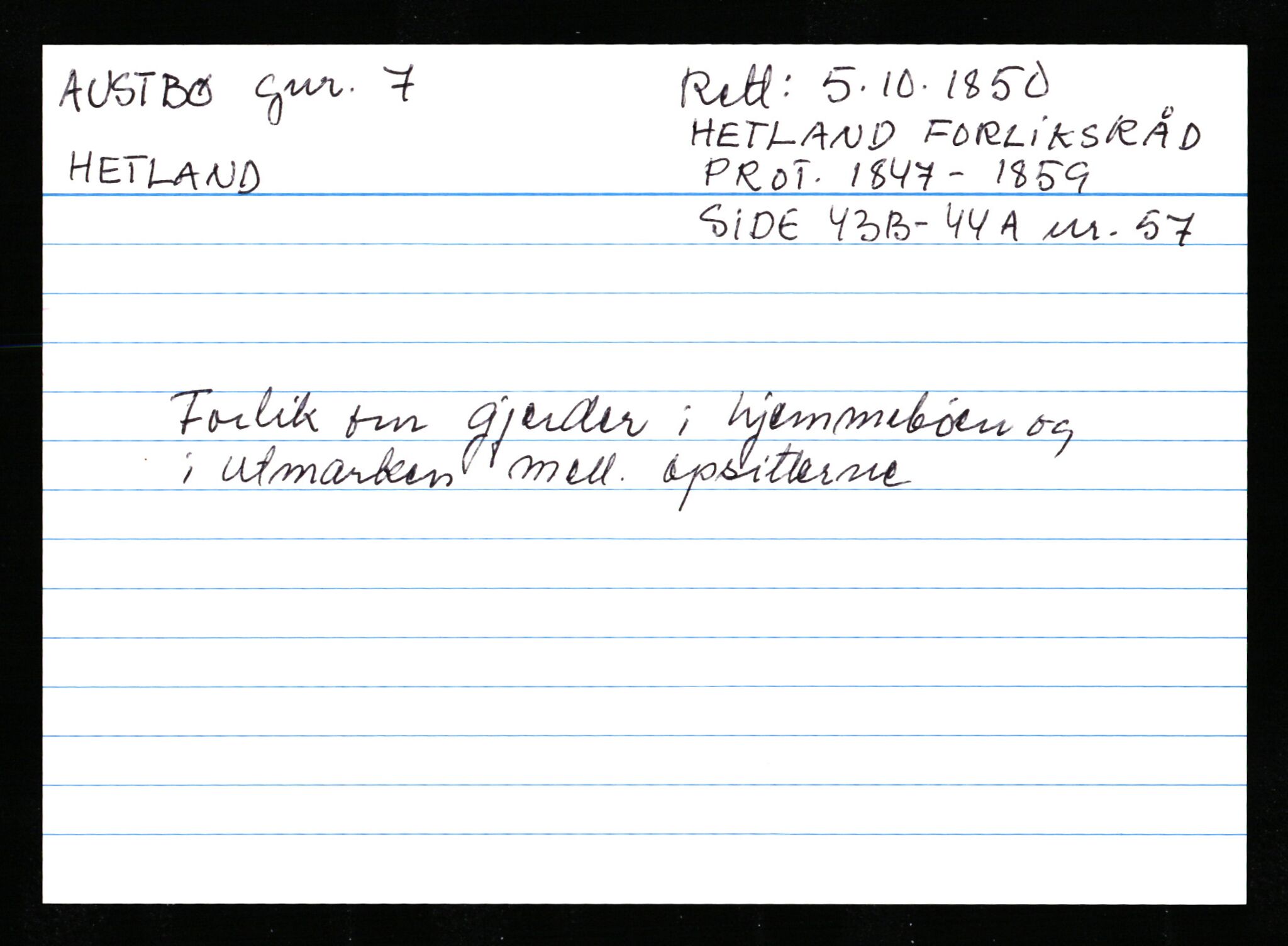 Statsarkivet i Stavanger, AV/SAST-A-101971/03/Y/Ym/L0003: Åstedskort sortert etter gårdsnavn: Austbø - Bandeberg, 1600-1950, p. 14