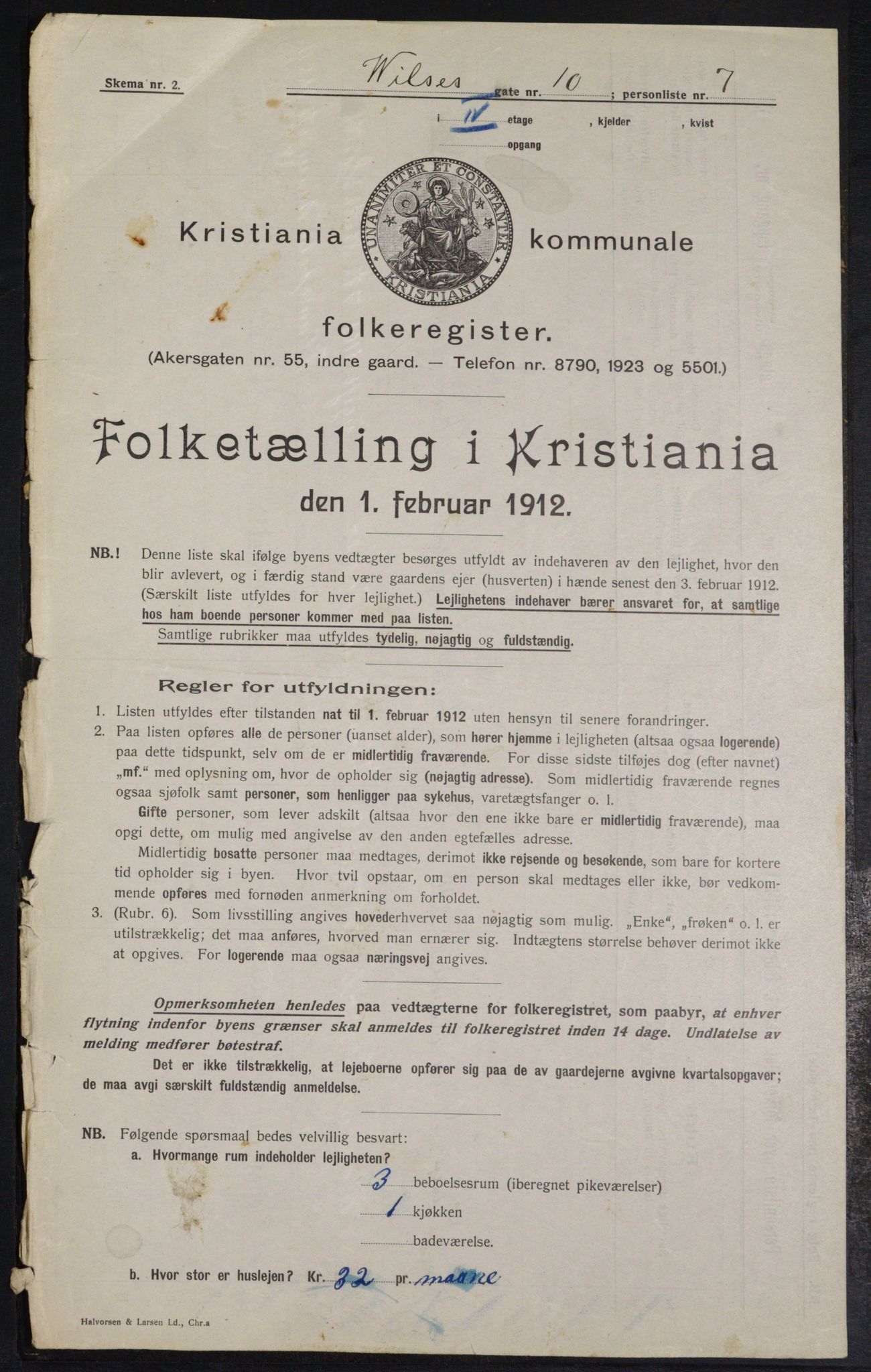 OBA, Municipal Census 1912 for Kristiania, 1912, p. 128463