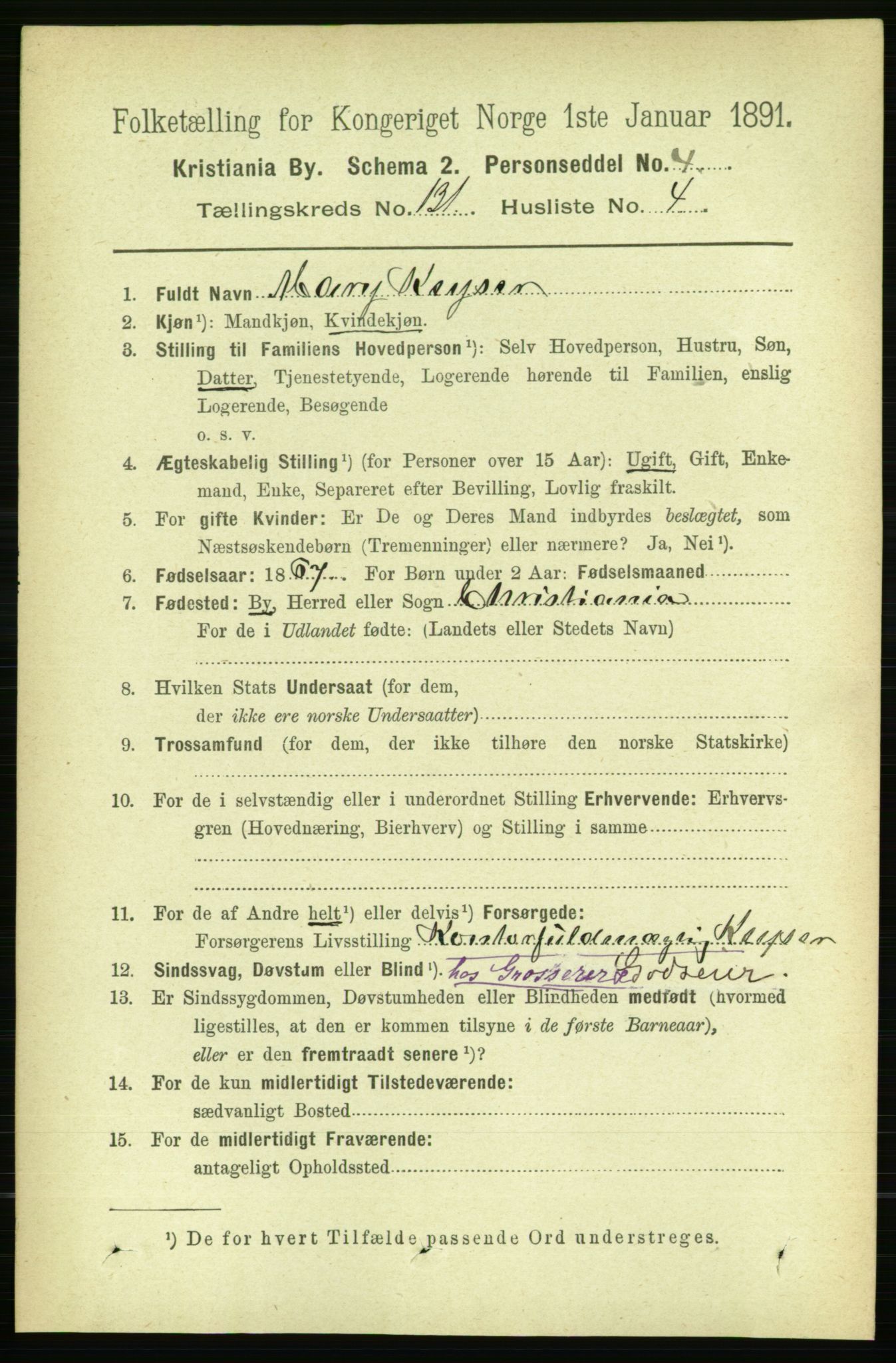 RA, 1891 census for 0301 Kristiania, 1891, p. 70937
