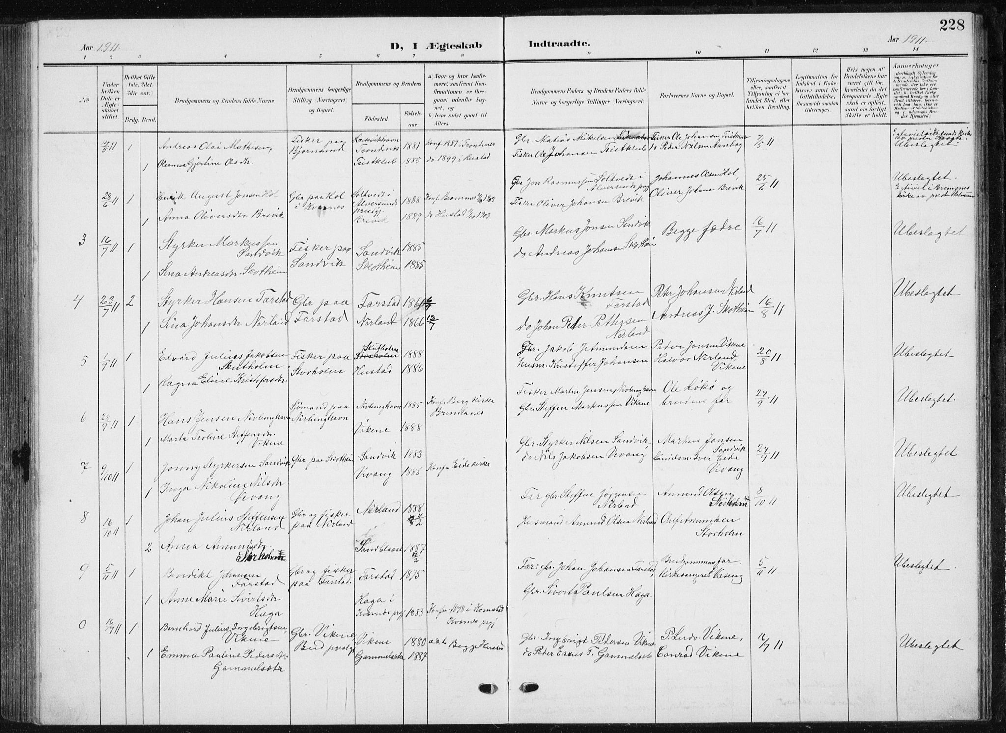 Ministerialprotokoller, klokkerbøker og fødselsregistre - Møre og Romsdal, AV/SAT-A-1454/567/L0784: Parish register (copy) no. 567C04, 1903-1938, p. 228