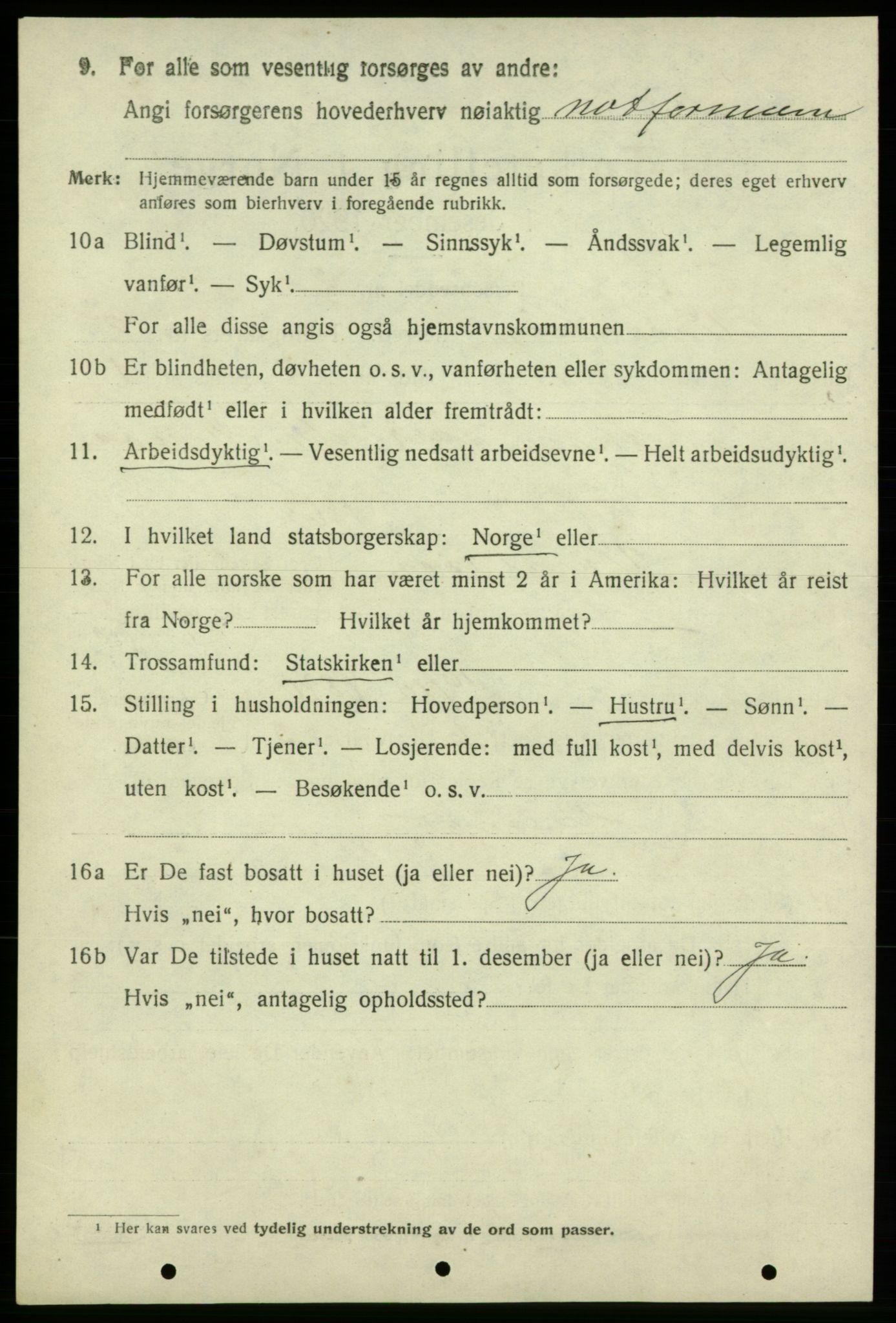 SAB, 1920 census for Varaldsøy, 1920, p. 1250