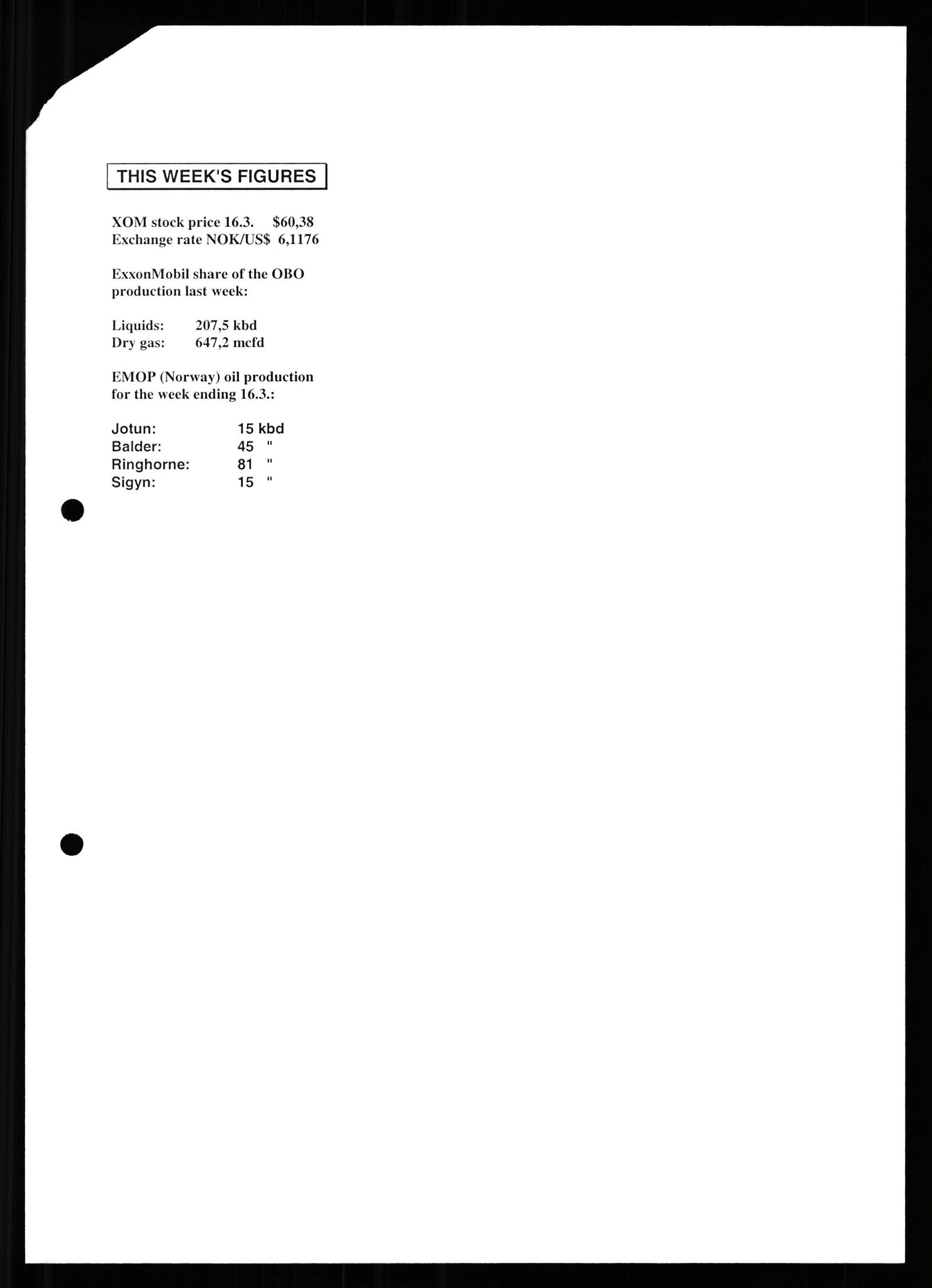 Pa 0982 - Esso Norge A/S, AV/SAST-A-100448/X/Xd/L0006: Ukenytt, 2002-2006