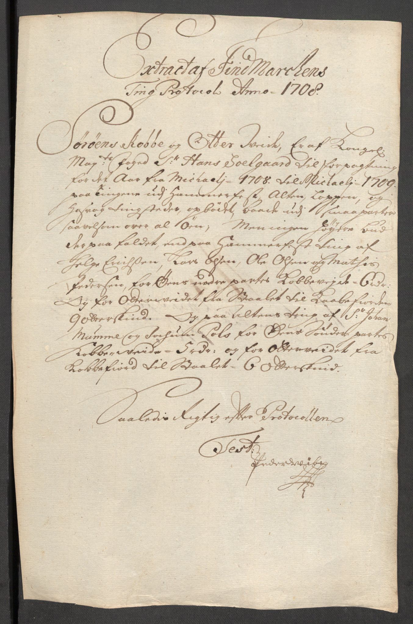 Rentekammeret inntil 1814, Reviderte regnskaper, Fogderegnskap, RA/EA-4092/R69/L4854: Fogderegnskap Finnmark/Vardøhus, 1707-1708, p. 156