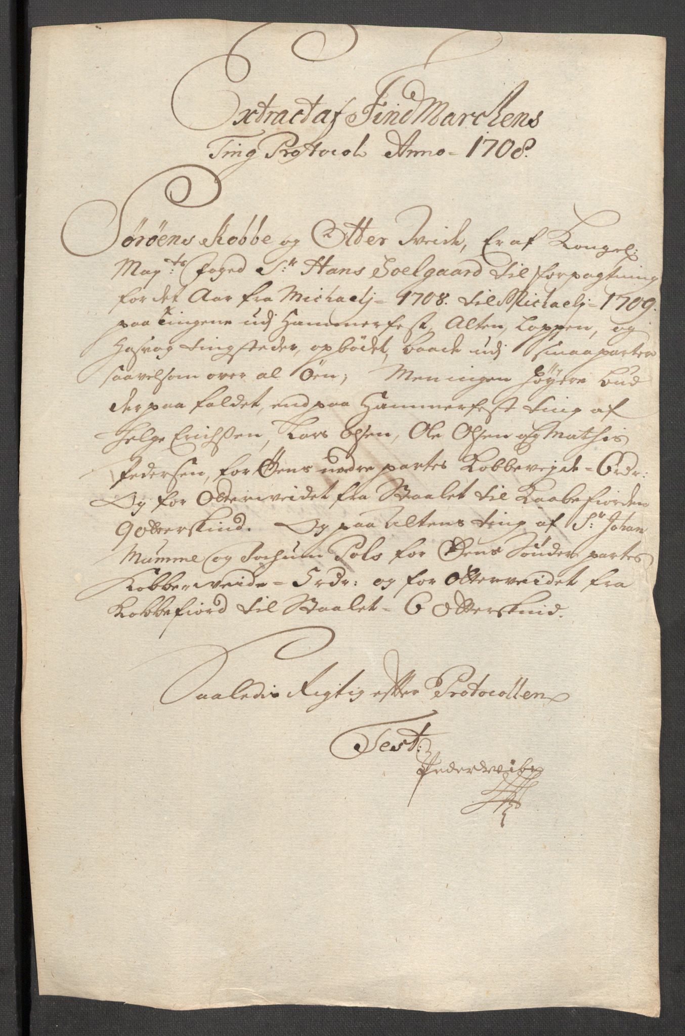 Rentekammeret inntil 1814, Reviderte regnskaper, Fogderegnskap, AV/RA-EA-4092/R69/L4854: Fogderegnskap Finnmark/Vardøhus, 1707-1708, p. 156