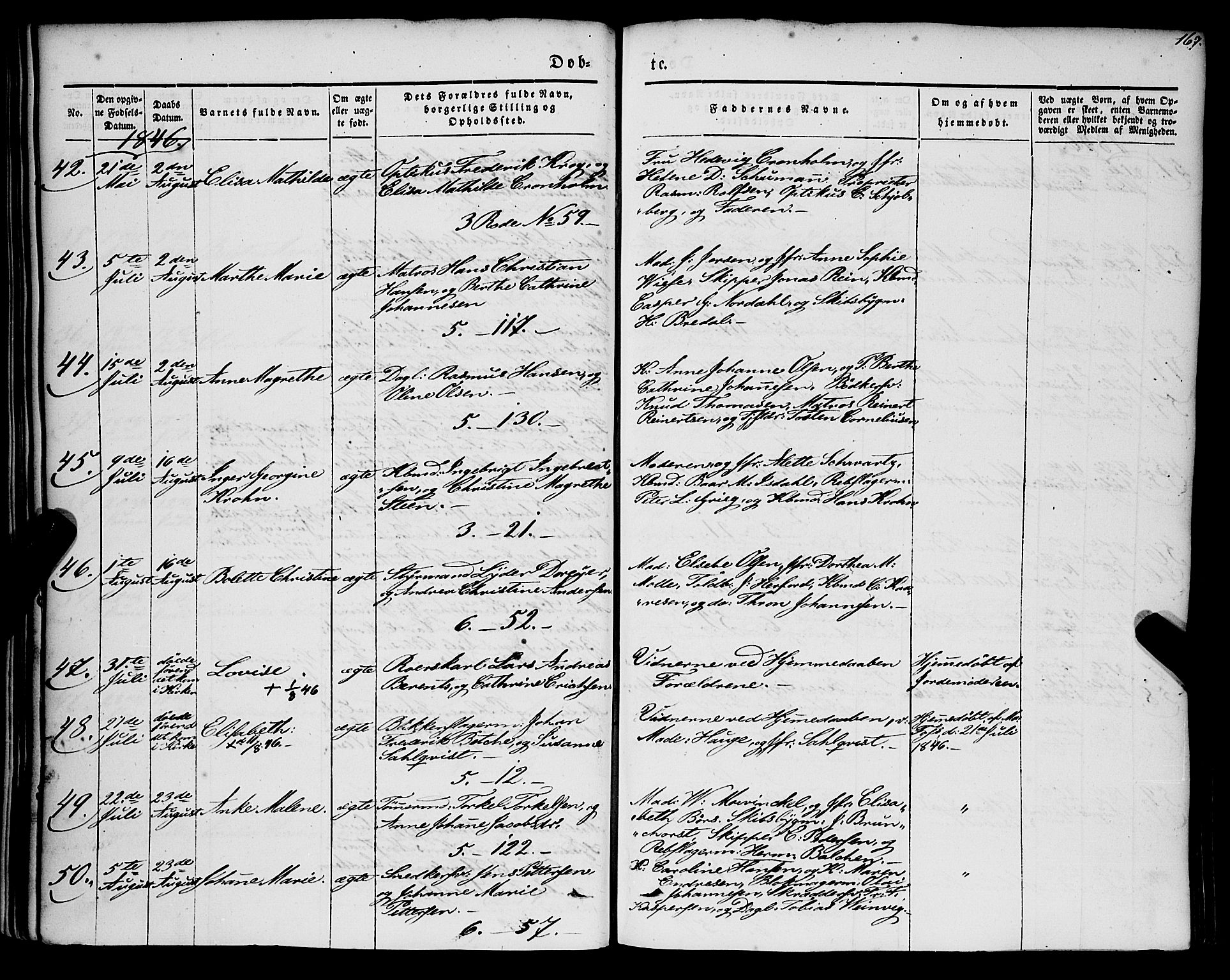 Nykirken Sokneprestembete, AV/SAB-A-77101/H/Haa/L0014: Parish register (official) no. B 1, 1844-1858, p. 167