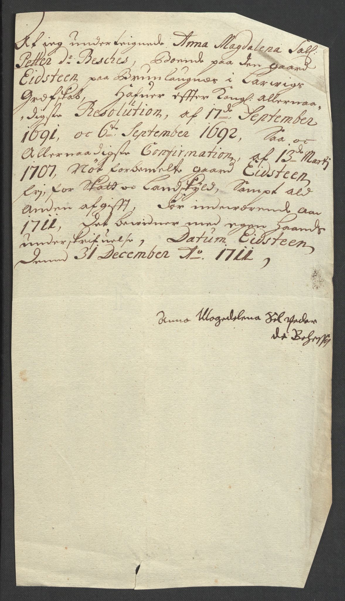 Rentekammeret inntil 1814, Reviderte regnskaper, Fogderegnskap, AV/RA-EA-4092/R33/L1983: Fogderegnskap Larvik grevskap, 1711, p. 238