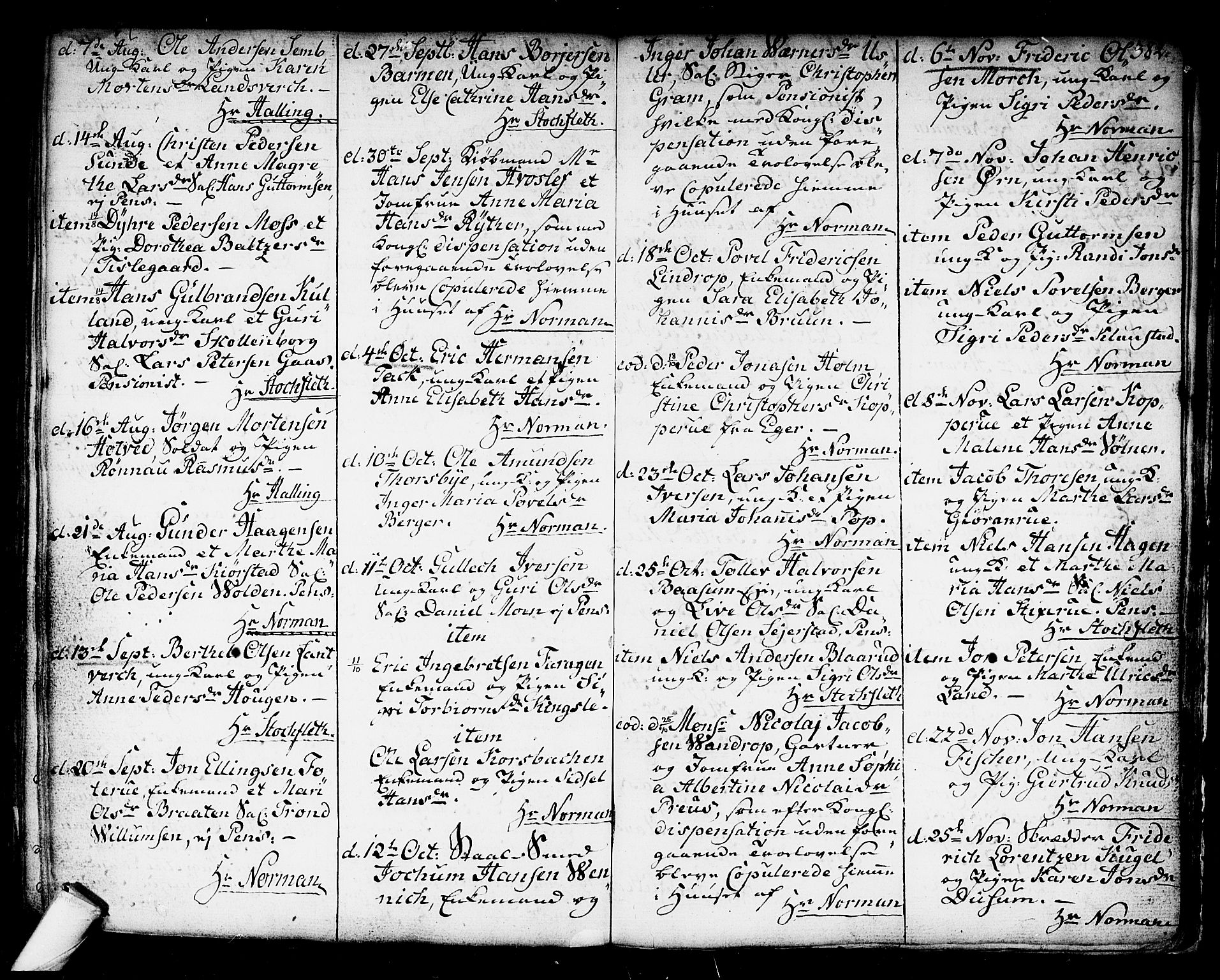 Kongsberg kirkebøker, SAKO/A-22/F/Fa/L0006: Parish register (official) no. I 6, 1783-1797, p. 382