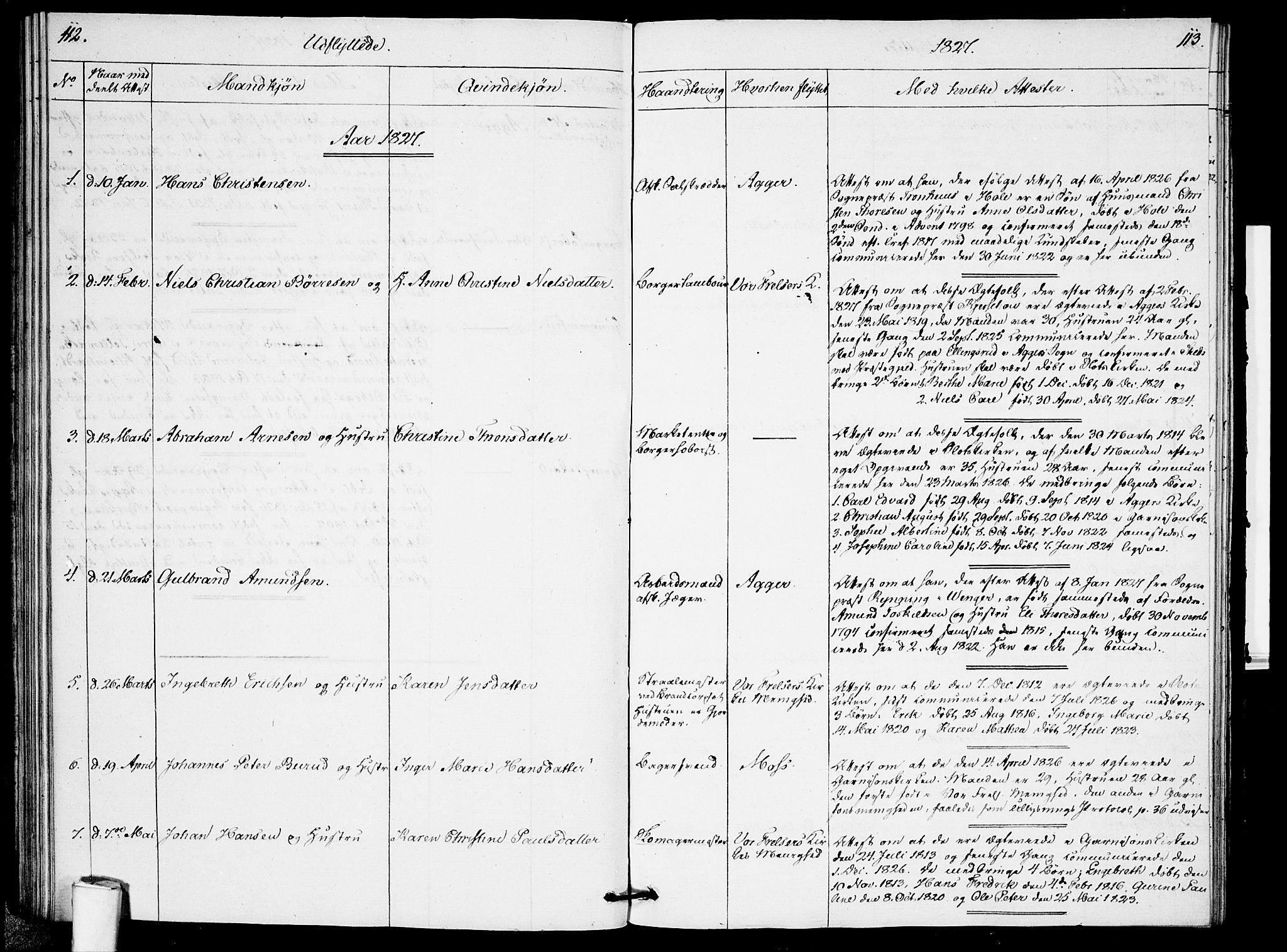 Garnisonsmenigheten Kirkebøker, SAO/A-10846/F/Fa/L0005: Parish register (official) no. 5, 1824-1830, p. 112-113