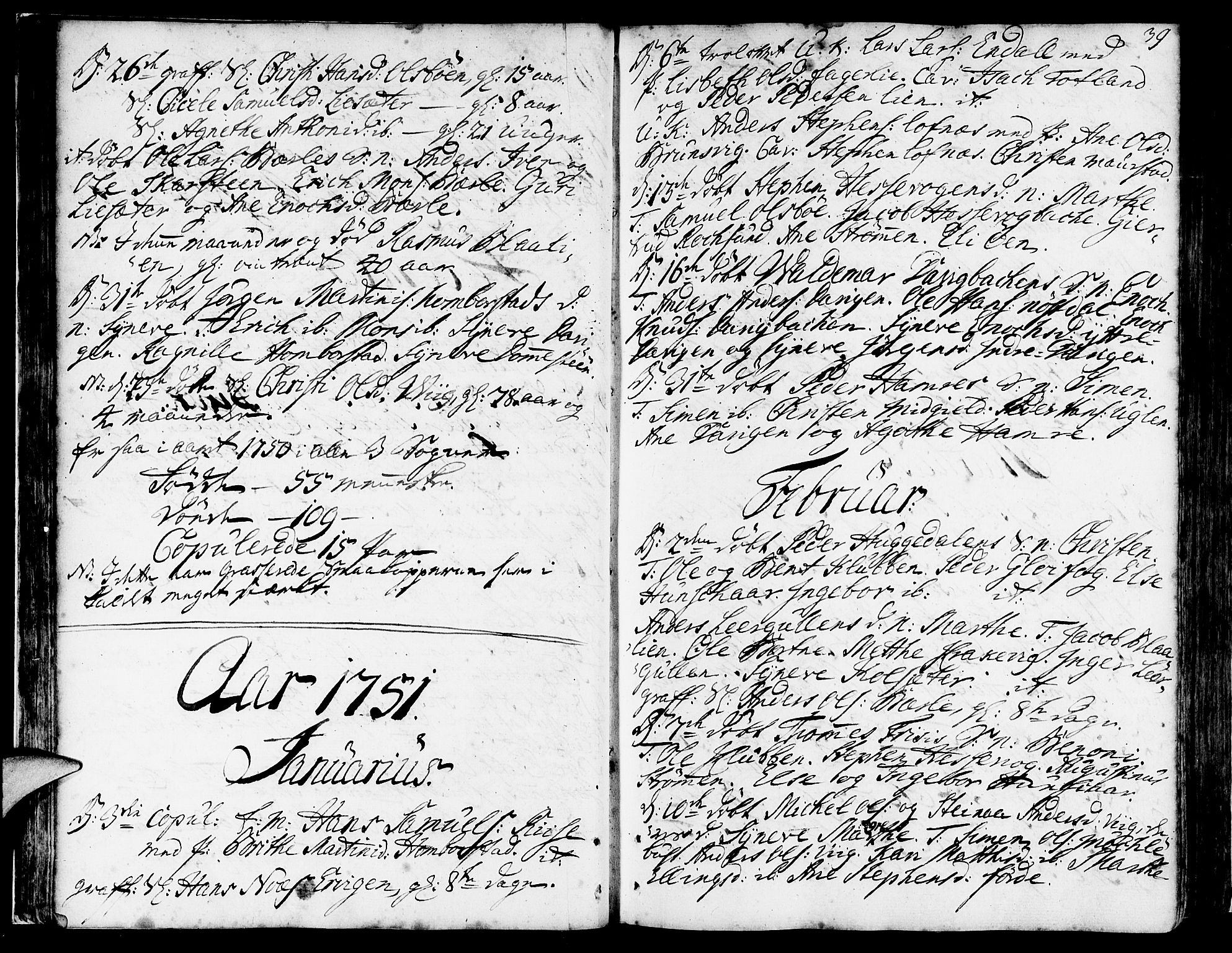 Davik sokneprestembete, SAB/A-79701/H/Haa/Haaa/L0002: Parish register (official) no. A 2, 1742-1816, p. 39