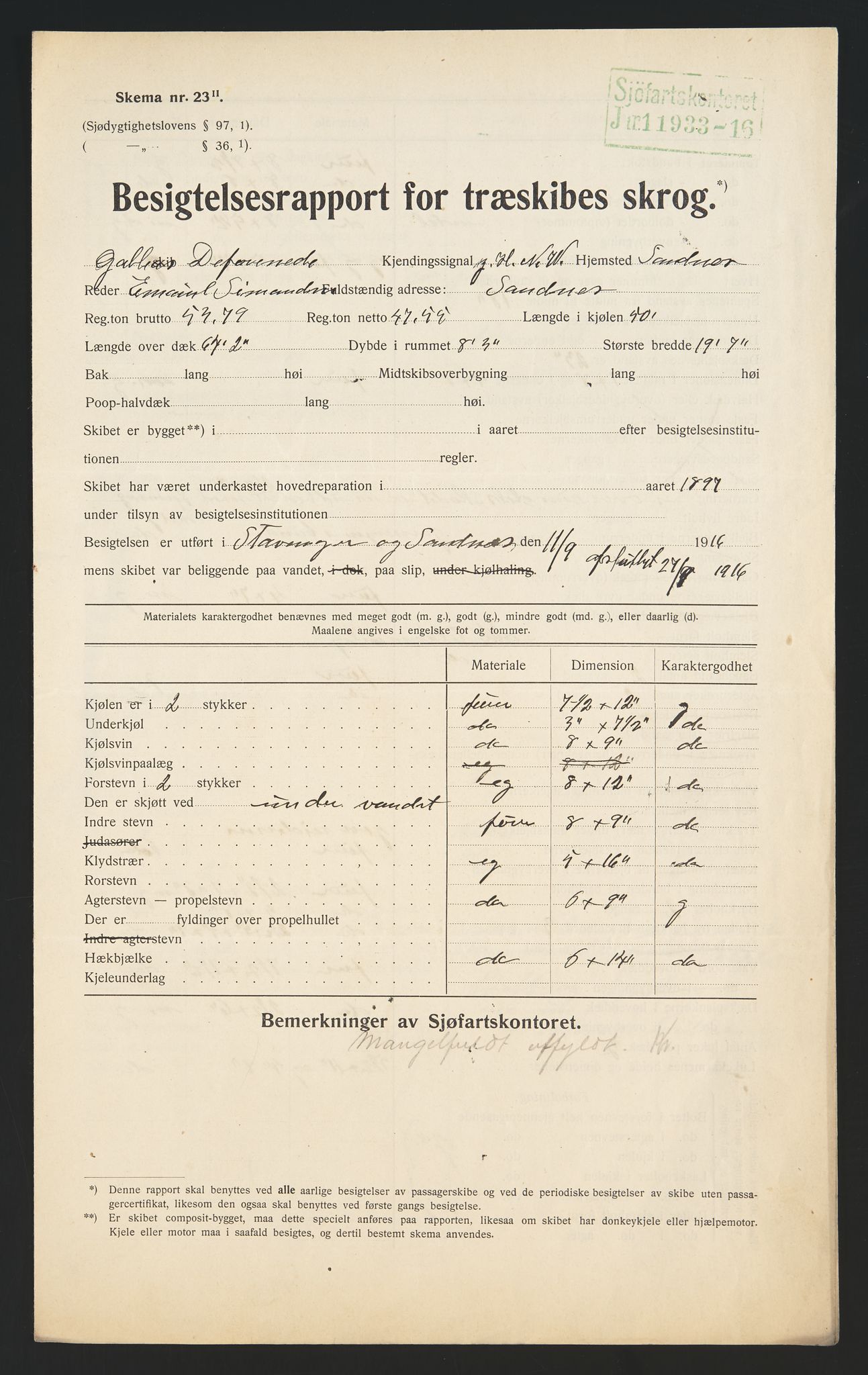 Sjøfartsdirektoratet med forløpere, skipsmapper slettede skip, AV/RA-S-4998/F/Fa/L0235: --, 1847-1930, p. 498