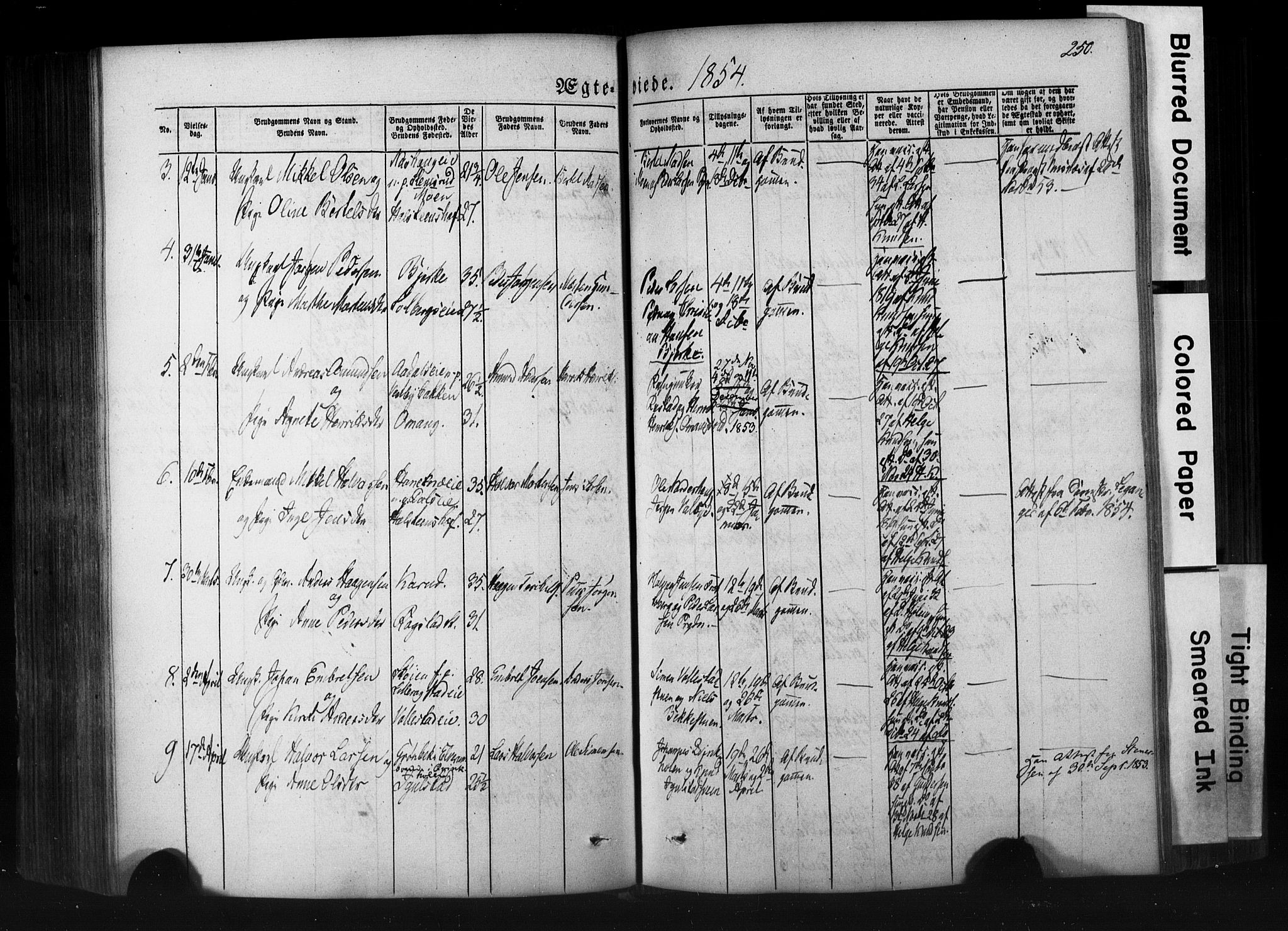 Løten prestekontor, AV/SAH-PREST-022/K/Ka/L0007: Parish register (official) no. 7, 1850-1859, p. 250