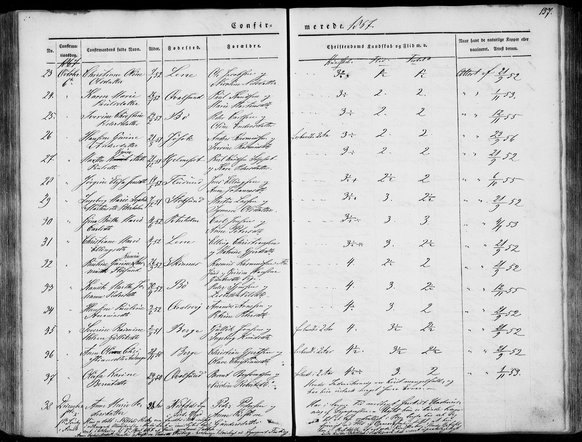 Ministerialprotokoller, klokkerbøker og fødselsregistre - Møre og Romsdal, SAT/A-1454/507/L0070: Parish register (official) no. 507A05, 1842-1873, p. 157
