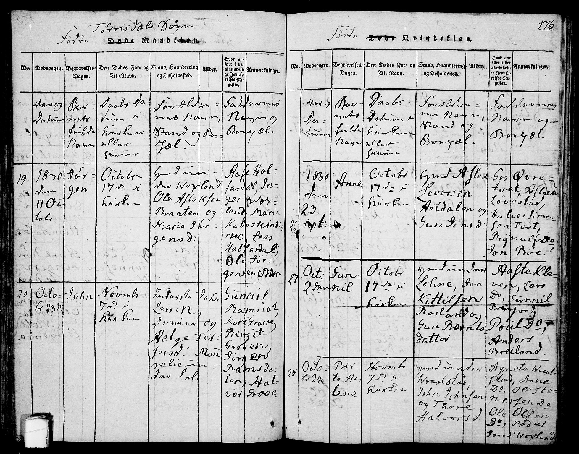 Drangedal kirkebøker, SAKO/A-258/F/Fa/L0005: Parish register (official) no. 5 /2, 1814-1831, p. 176