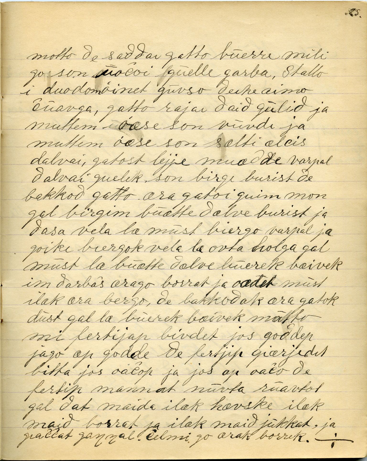 Johan Beronkas testamentariske gave, FMFB/A-1098/G/L0020: Notatbok om Nesseby–lappisk / Nesseby-dialekten (5 stykker), p. 69
