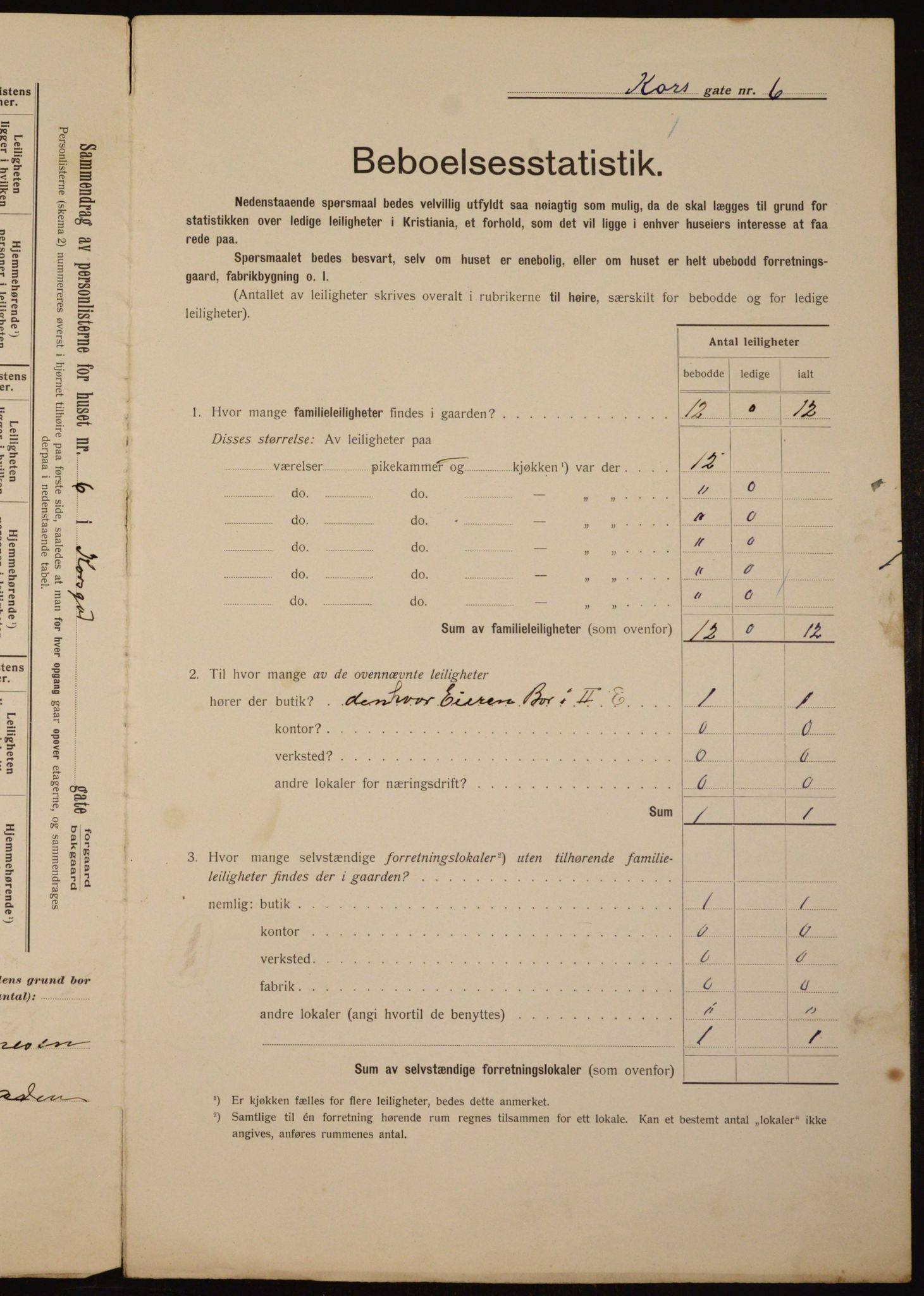 OBA, Municipal Census 1912 for Kristiania, 1912, p. 53701