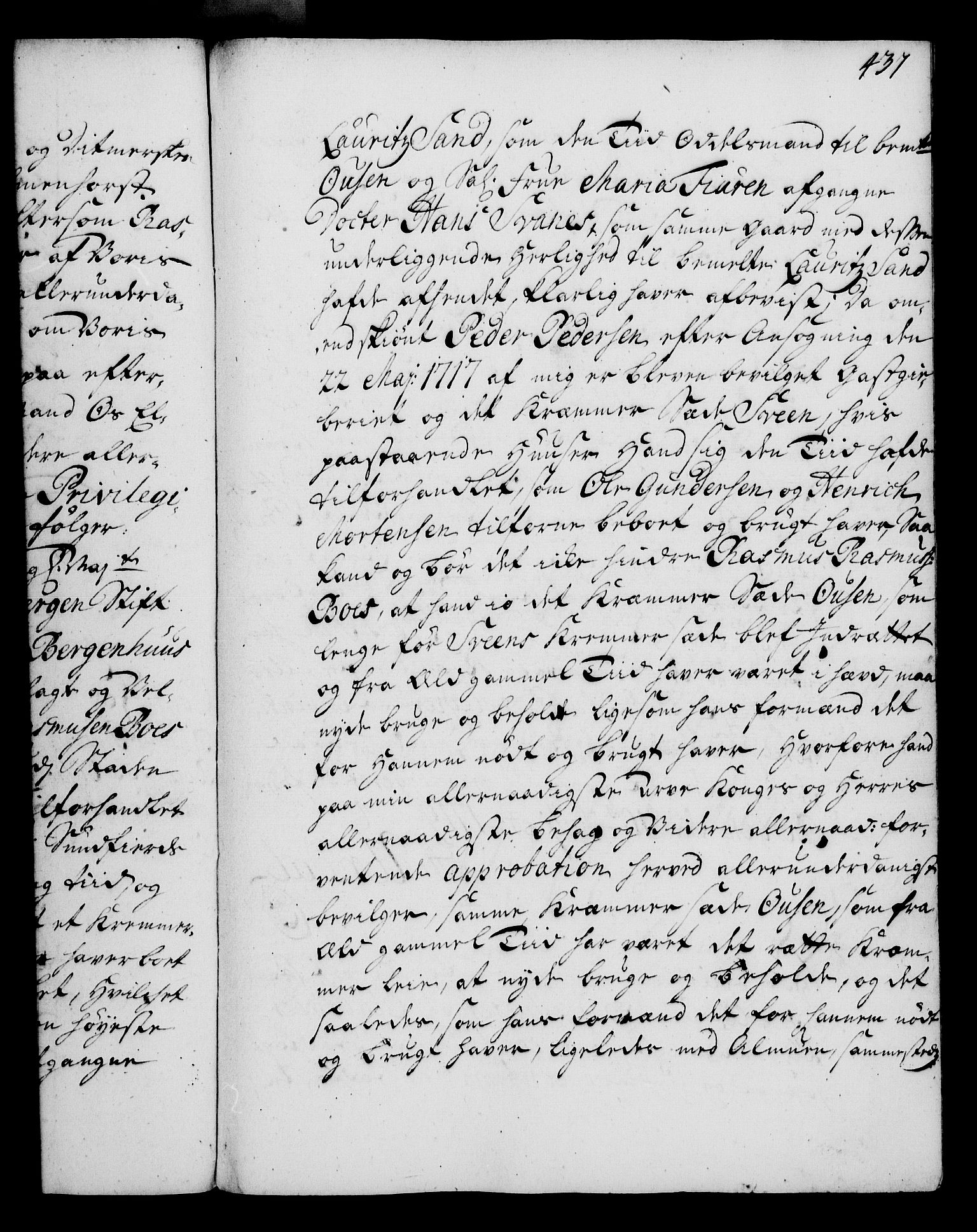 Rentekammeret, Kammerkanselliet, RA/EA-3111/G/Gg/Gga/L0003: Norsk ekspedisjonsprotokoll med register (merket RK 53.3), 1727-1734, p. 437