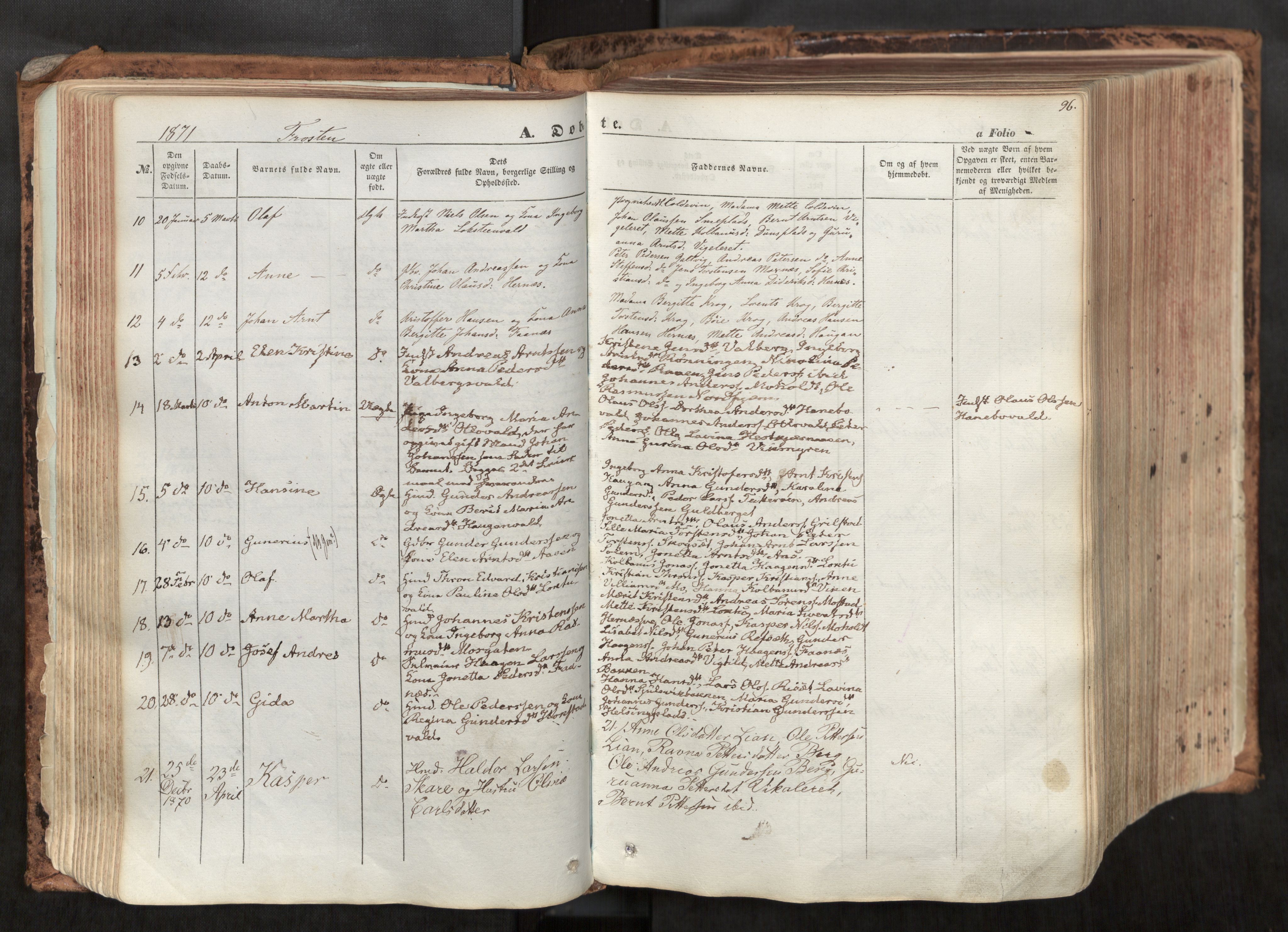 Ministerialprotokoller, klokkerbøker og fødselsregistre - Nord-Trøndelag, SAT/A-1458/713/L0116: Parish register (official) no. 713A07, 1850-1877, p. 96