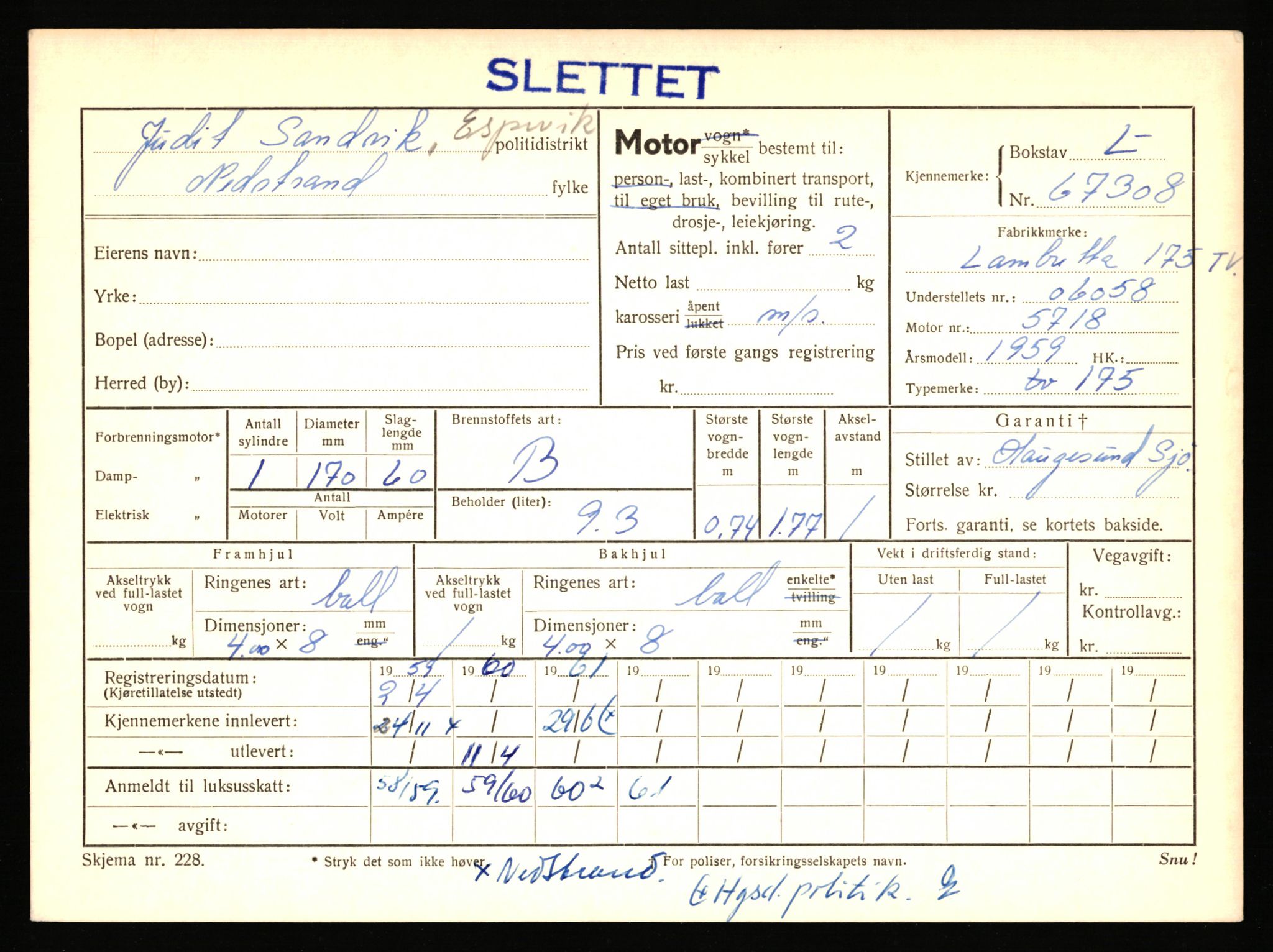 Stavanger trafikkstasjon, AV/SAST-A-101942/0/F/L0065: L-65400 - L-67649, 1930-1971, p. 1055