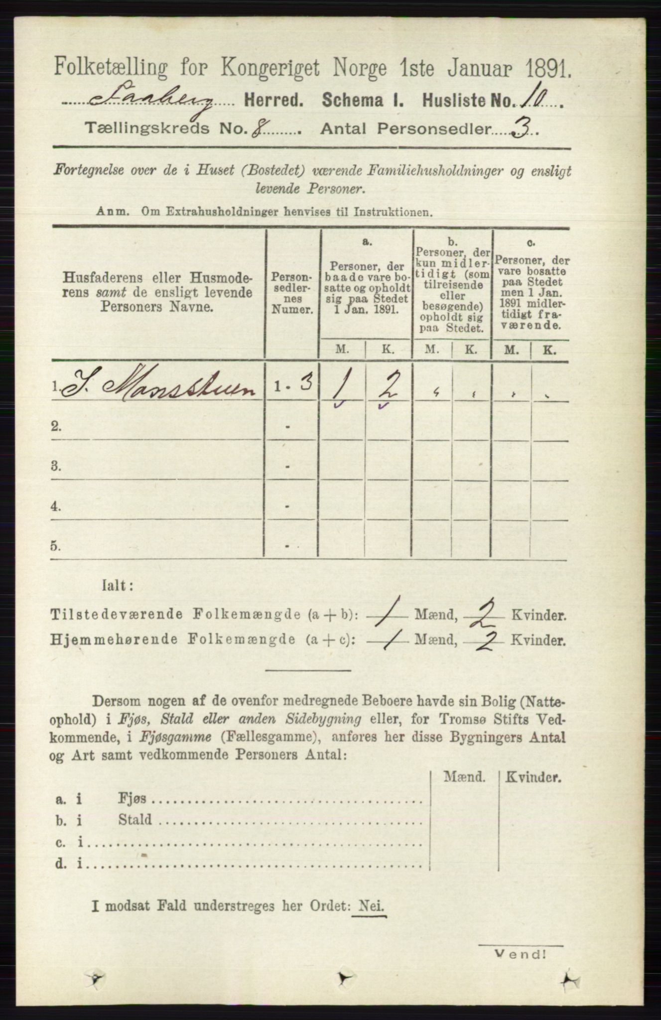 RA, 1891 census for 0524 Fåberg, 1891, p. 3331