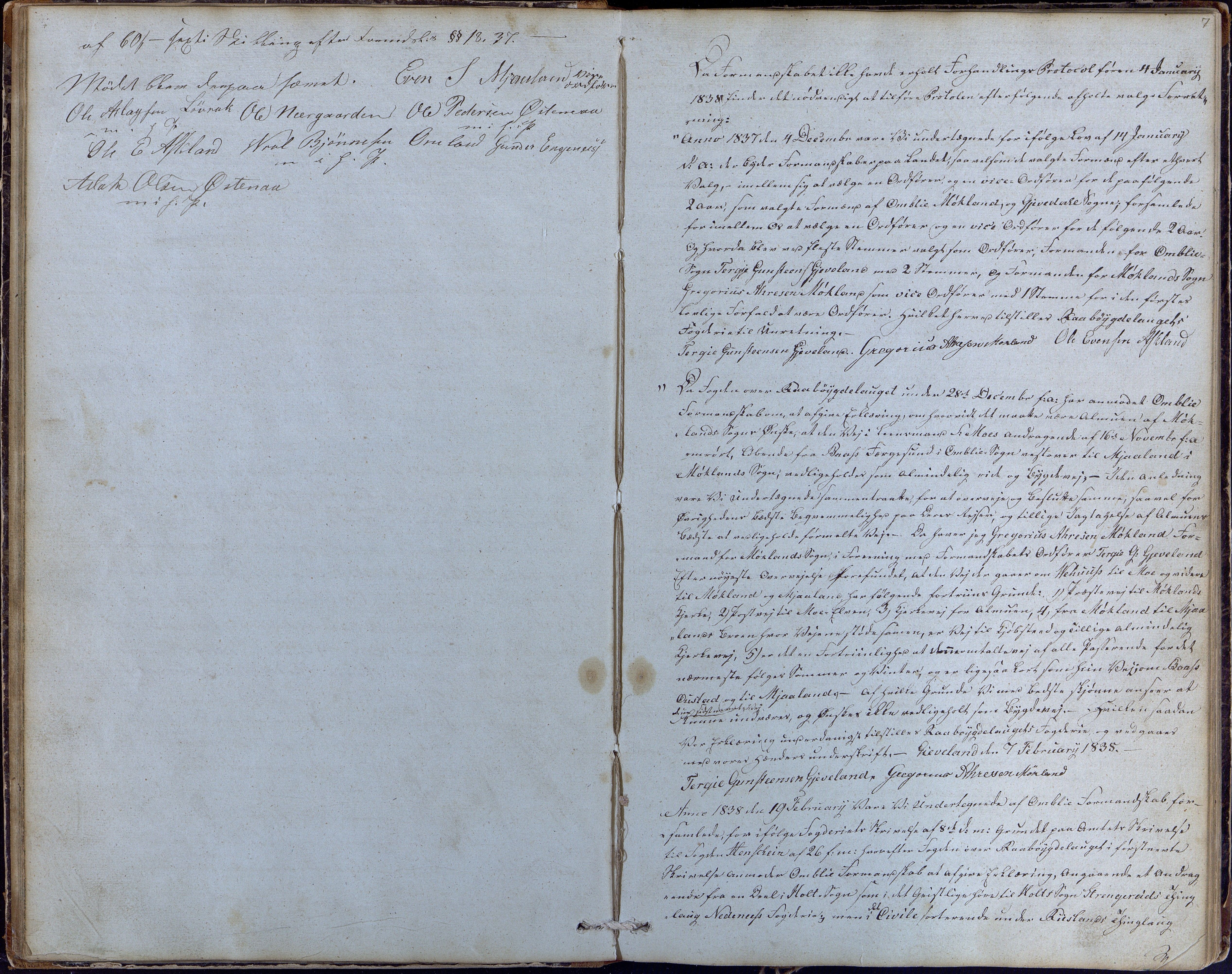 Åmli kommune før 1985, AAKS/KA0929-PK/01/01a/L0001: Møtebok, 1837-1854, p. 7