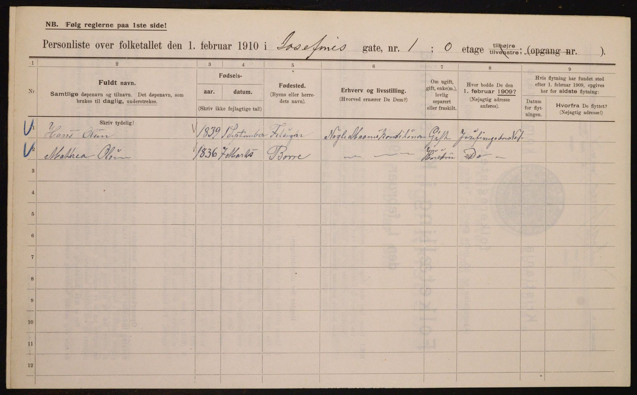 OBA, Municipal Census 1910 for Kristiania, 1910, p. 45978