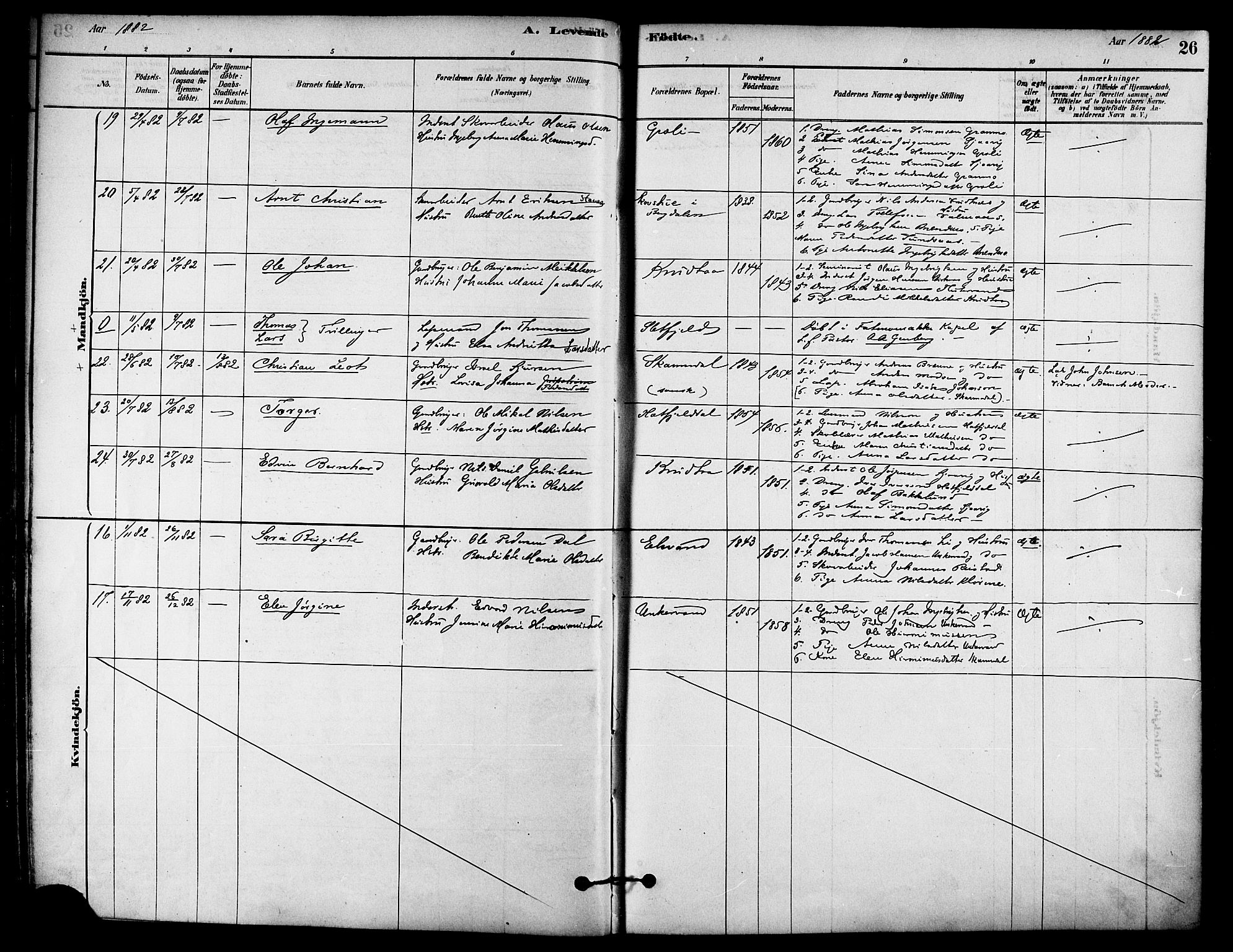 Ministerialprotokoller, klokkerbøker og fødselsregistre - Nordland, AV/SAT-A-1459/823/L0325: Parish register (official) no. 823A02, 1878-1898, p. 26