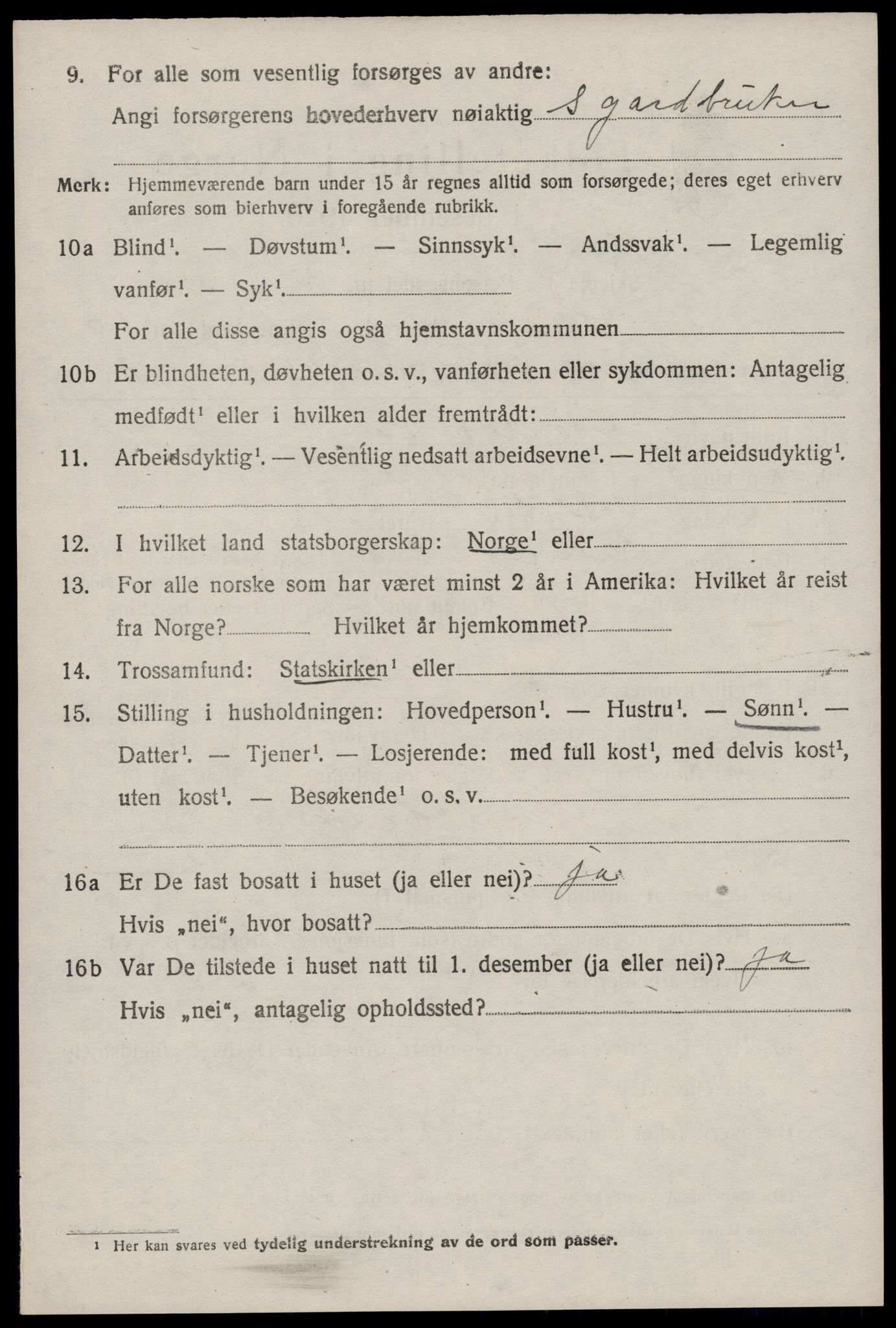 SAST, 1920 census for Skåre, 1920, p. 8207