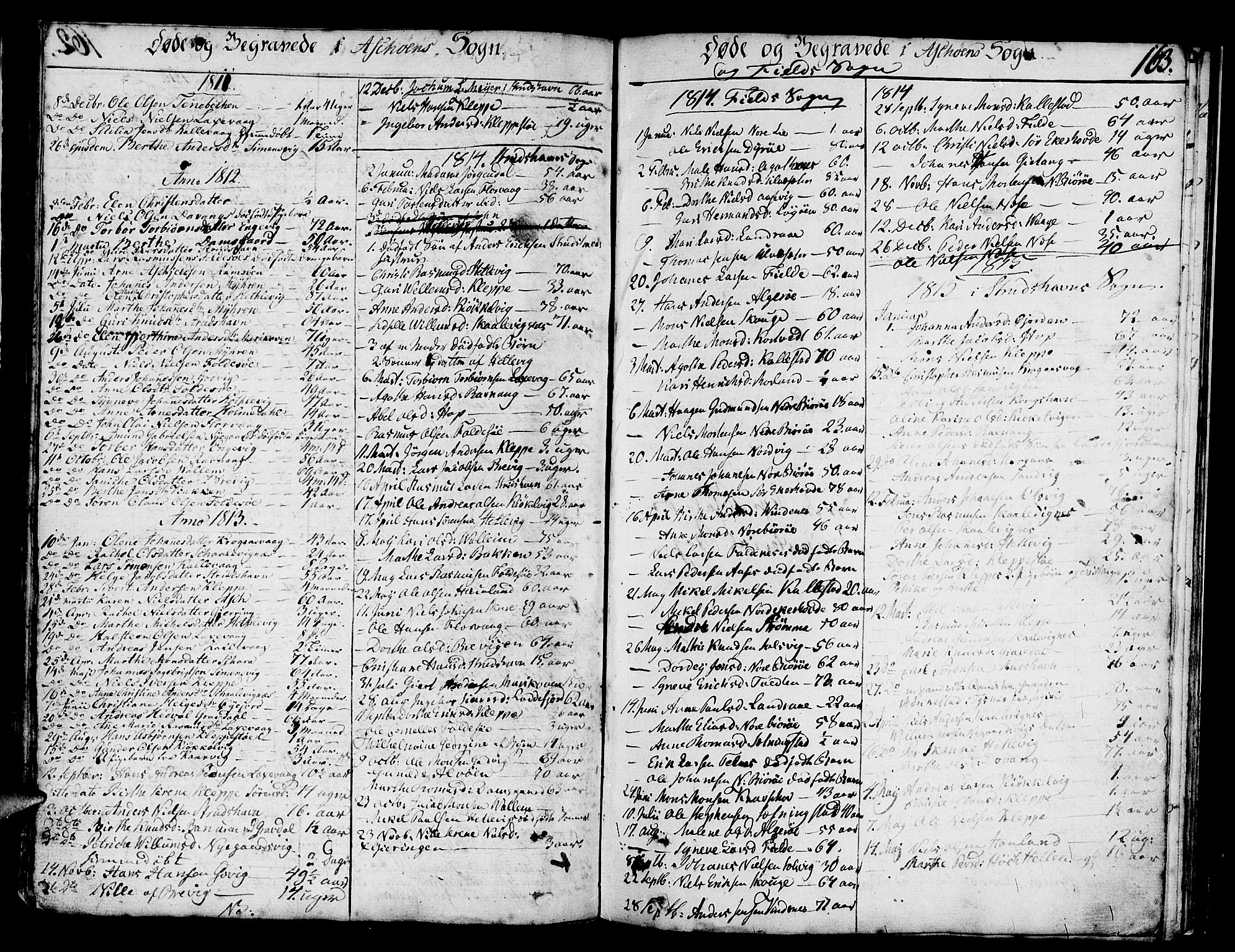 Askøy Sokneprestembete, AV/SAB-A-74101/H/Ha/Haa/Haaa/L0002: Parish register (official) no. A 2, 1801-1818, p. 163