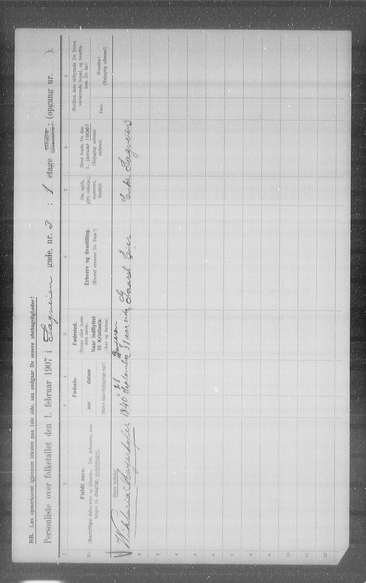 OBA, Municipal Census 1907 for Kristiania, 1907, p. 44174