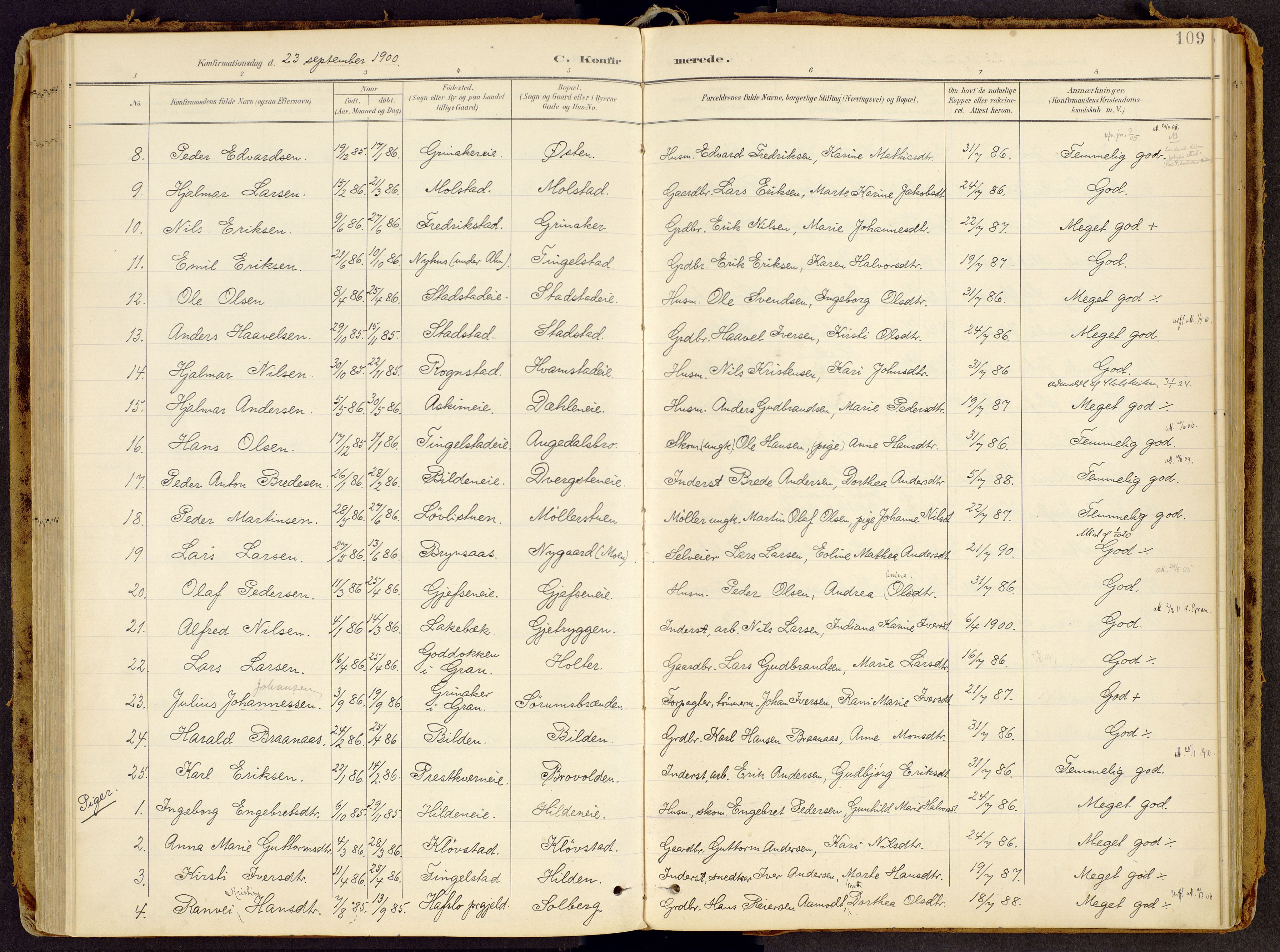 Brandbu prestekontor, AV/SAH-PREST-114/H/Ha/Haa/L0002: Parish register (official) no. 2, 1899-1914, p. 109