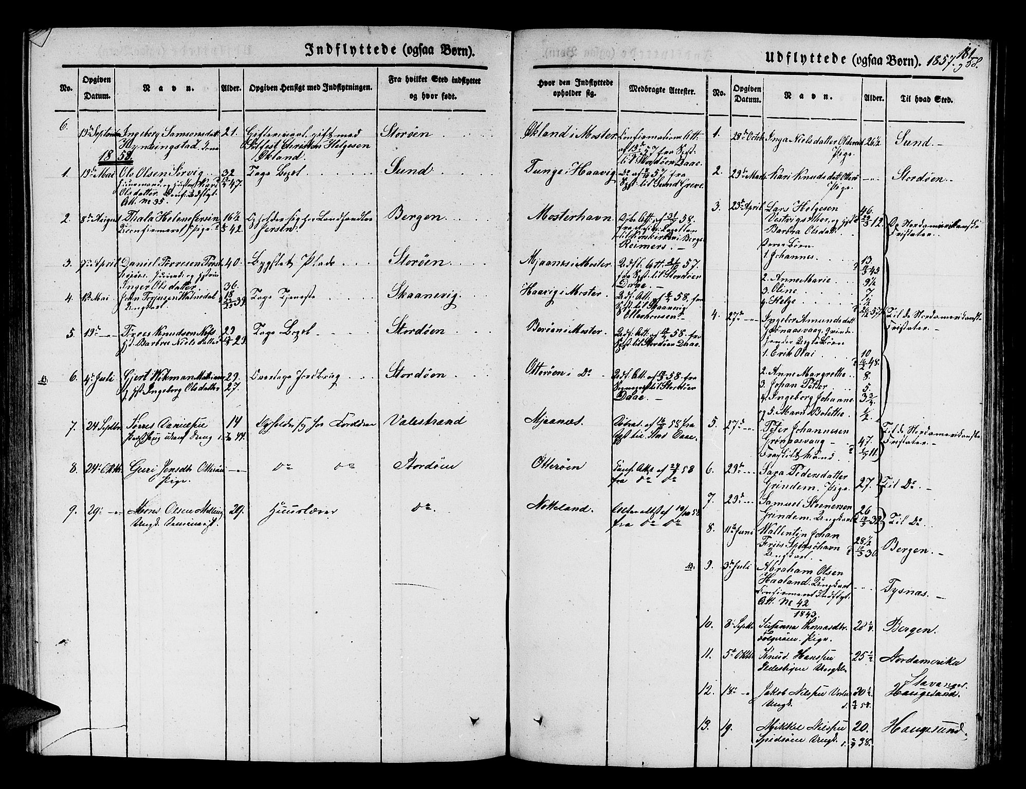 Finnås sokneprestembete, SAB/A-99925/H/Ha/Hab/Haba/L0001: Parish register (copy) no. A 1, 1851-1873, p. 181