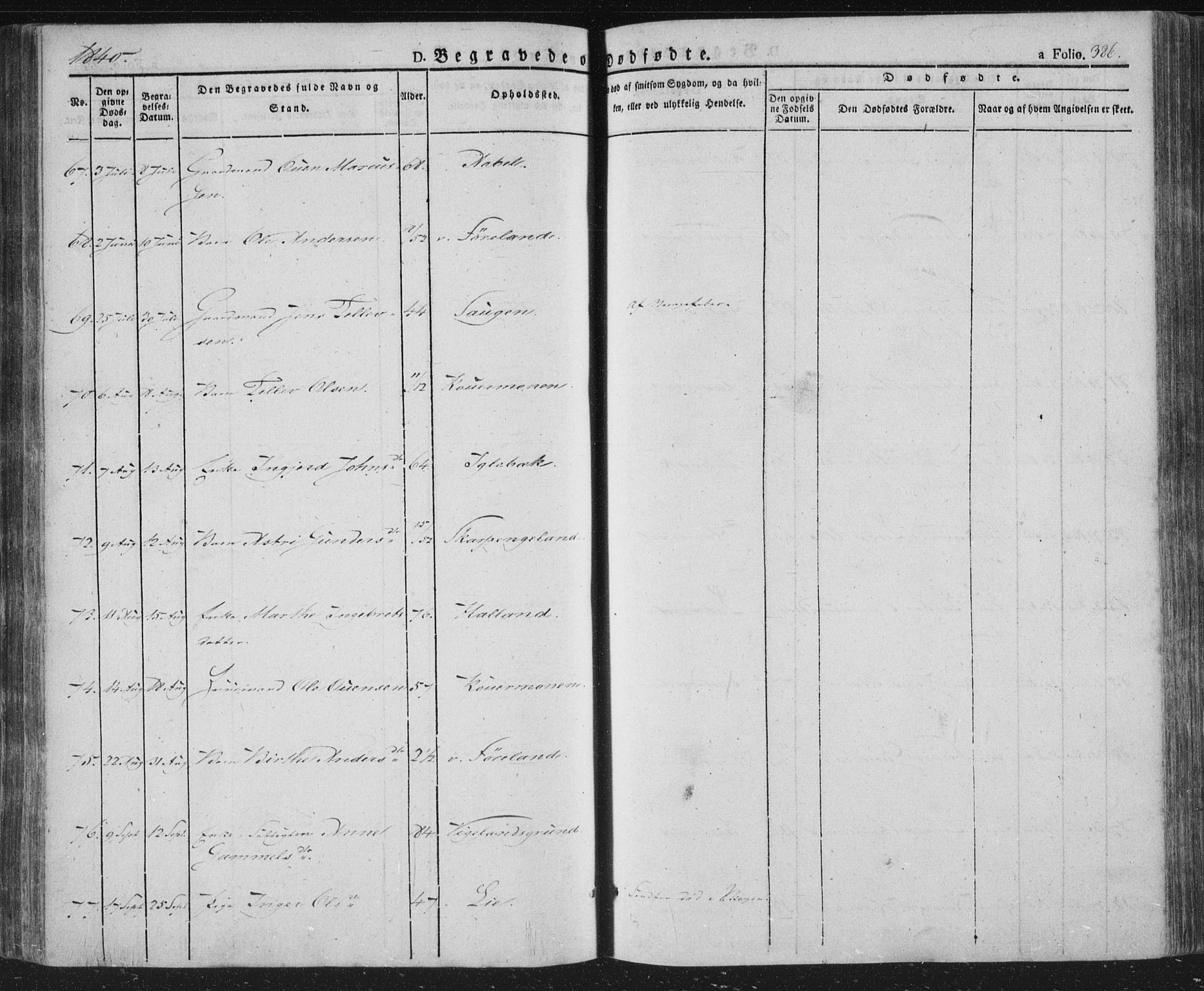 Vennesla sokneprestkontor, SAK/1111-0045/Fa/Fac/L0004: Parish register (official) no. A 4, 1834-1855, p. 386