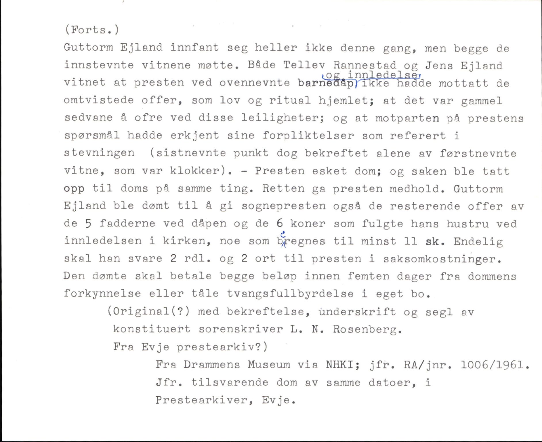 Riksarkivets diplomsamling, AV/RA-EA-5965/F35/F35k/L0003: Regestsedler: Prestearkiver fra Telemark, Agder, Vestlandet og Trøndelag, p. 268