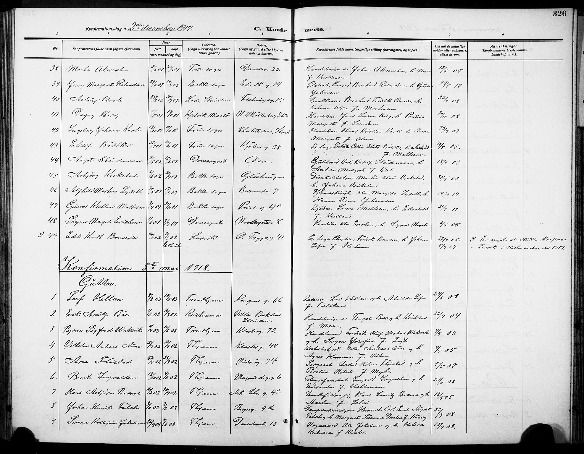 Ministerialprotokoller, klokkerbøker og fødselsregistre - Sør-Trøndelag, SAT/A-1456/601/L0096: Parish register (copy) no. 601C14, 1911-1931, p. 326
