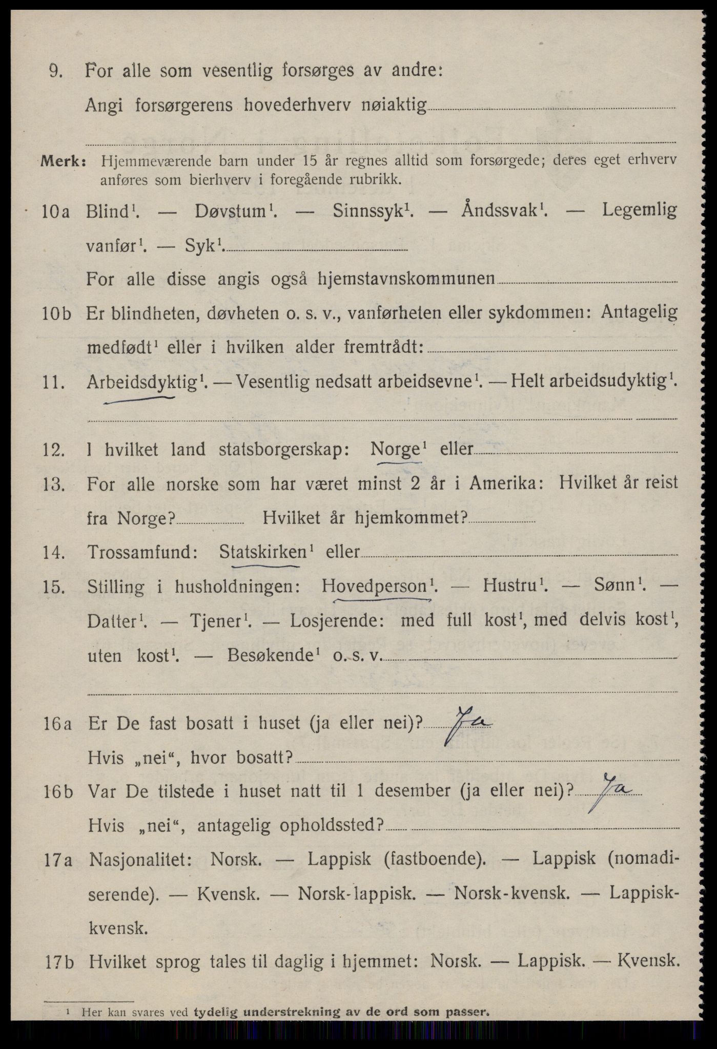 SAT, 1920 census for Å, 1920, p. 5965