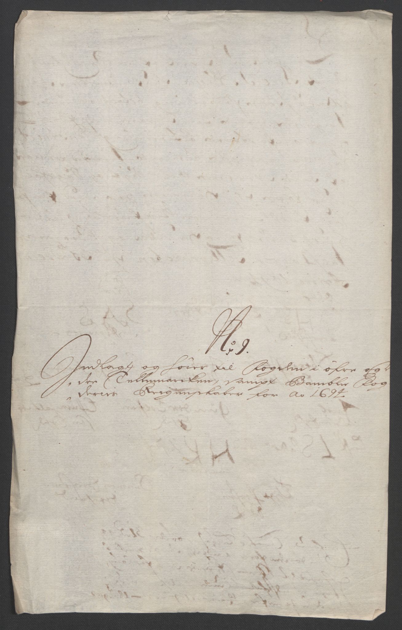 Rentekammeret inntil 1814, Reviderte regnskaper, Fogderegnskap, RA/EA-4092/R36/L2092: Fogderegnskap Øvre og Nedre Telemark og Bamble, 1694, p. 106