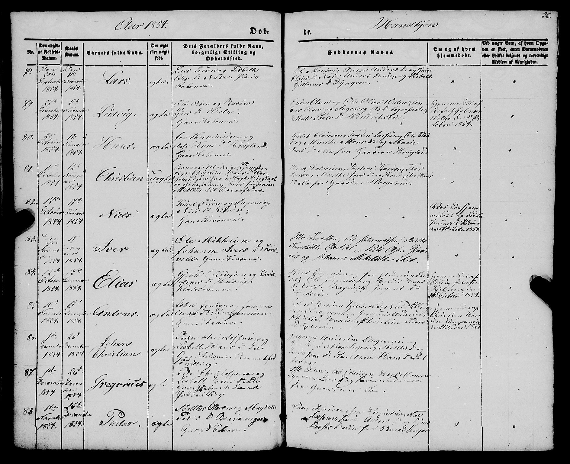 Gulen sokneprestembete, AV/SAB-A-80201/H/Haa/Haaa/L0021: Parish register (official) no. A 21, 1848-1858, p. 36