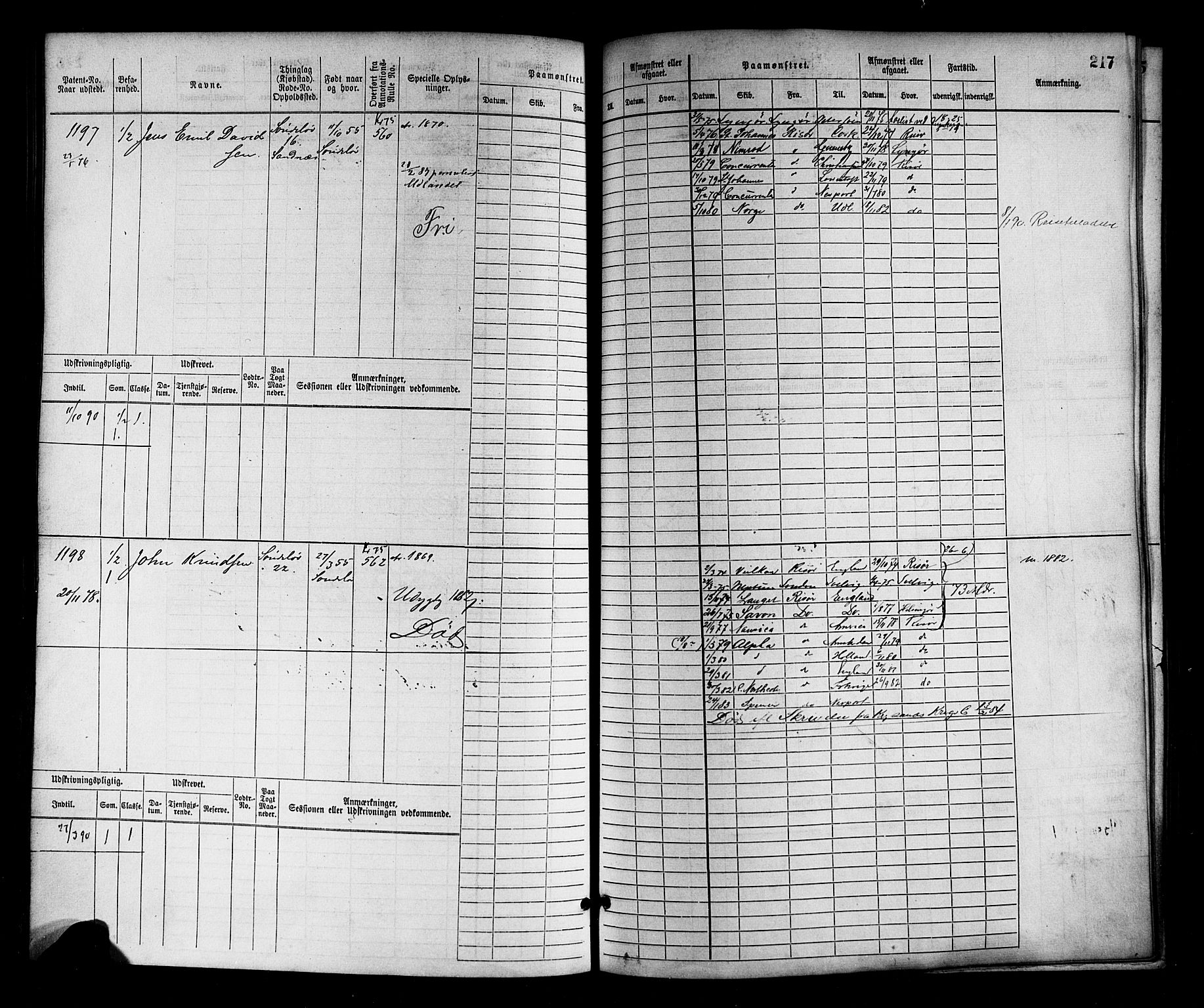 Risør mønstringskrets, SAK/2031-0010/F/Fb/L0003: Hovedrulle nr 767-1528, Q-3, 1868-1910, p. 220