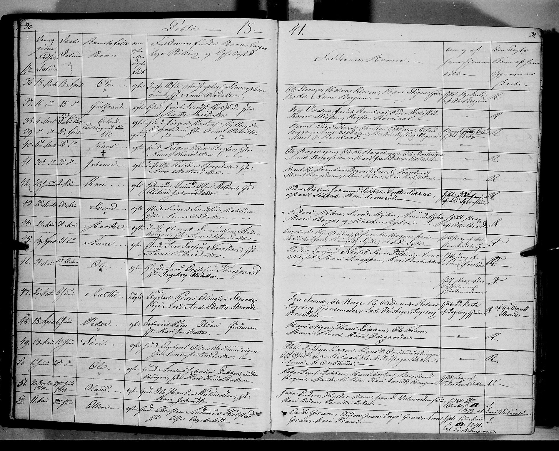 Ringebu prestekontor, AV/SAH-PREST-082/H/Ha/Haa/L0005: Parish register (official) no. 5, 1839-1848, p. 30-31