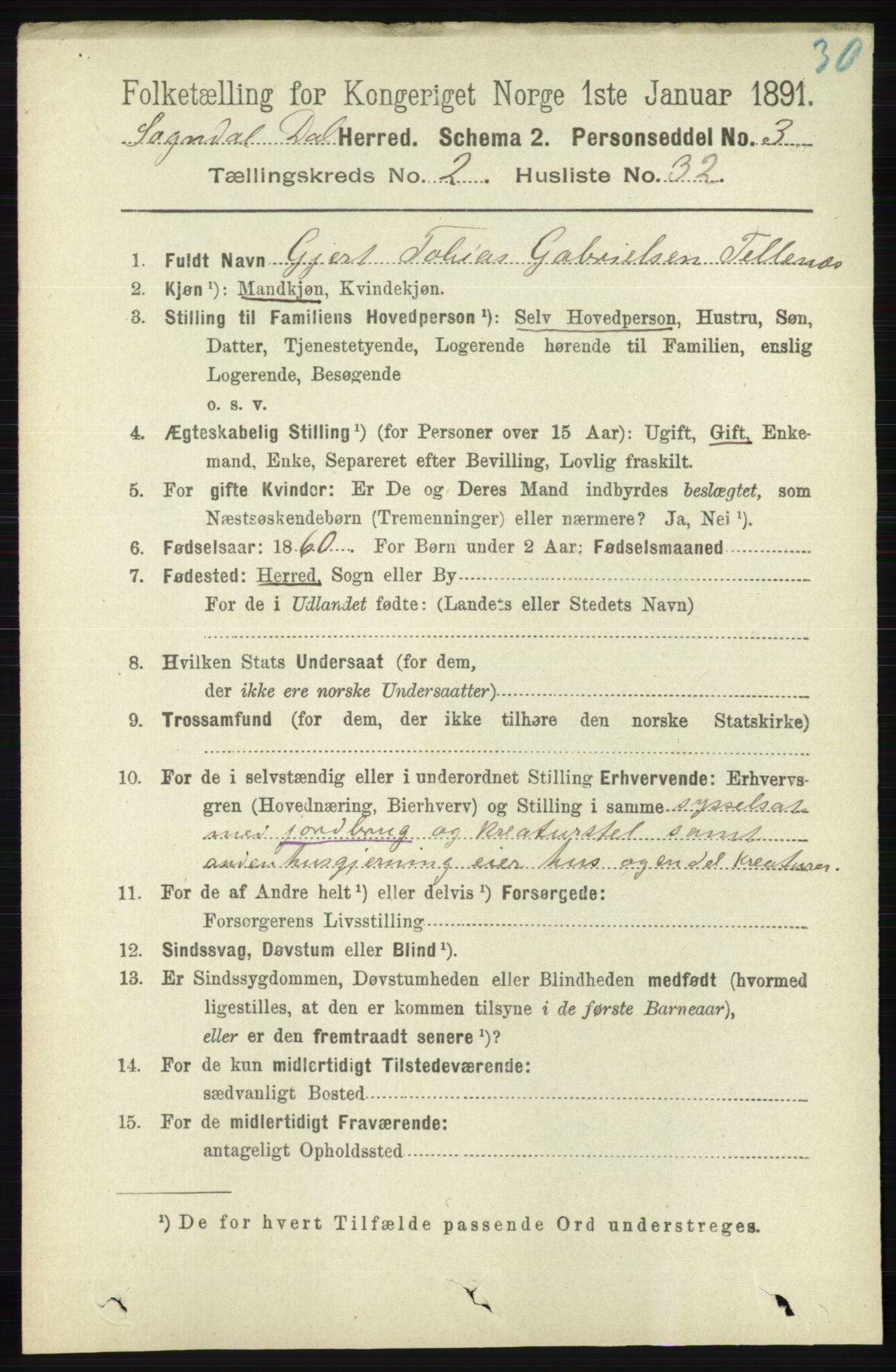 RA, 1891 census for 1111 Sokndal, 1891, p. 664