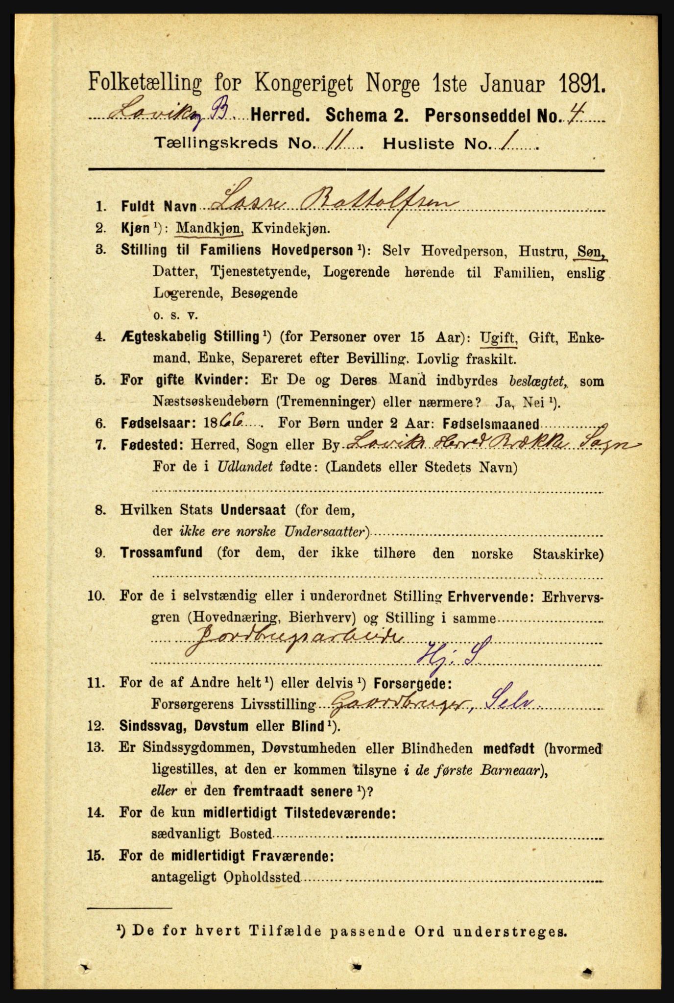 RA, 1891 census for 1415 Lavik og Brekke, 1891, p. 2139