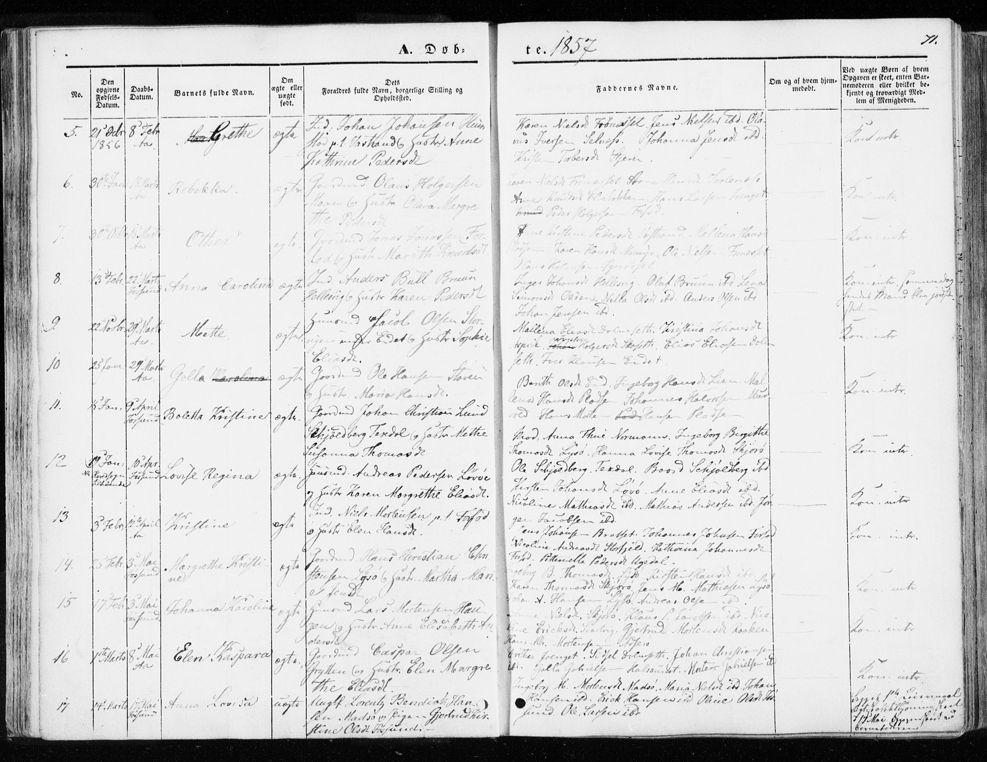 Ministerialprotokoller, klokkerbøker og fødselsregistre - Sør-Trøndelag, AV/SAT-A-1456/655/L0677: Parish register (official) no. 655A06, 1847-1860, p. 71