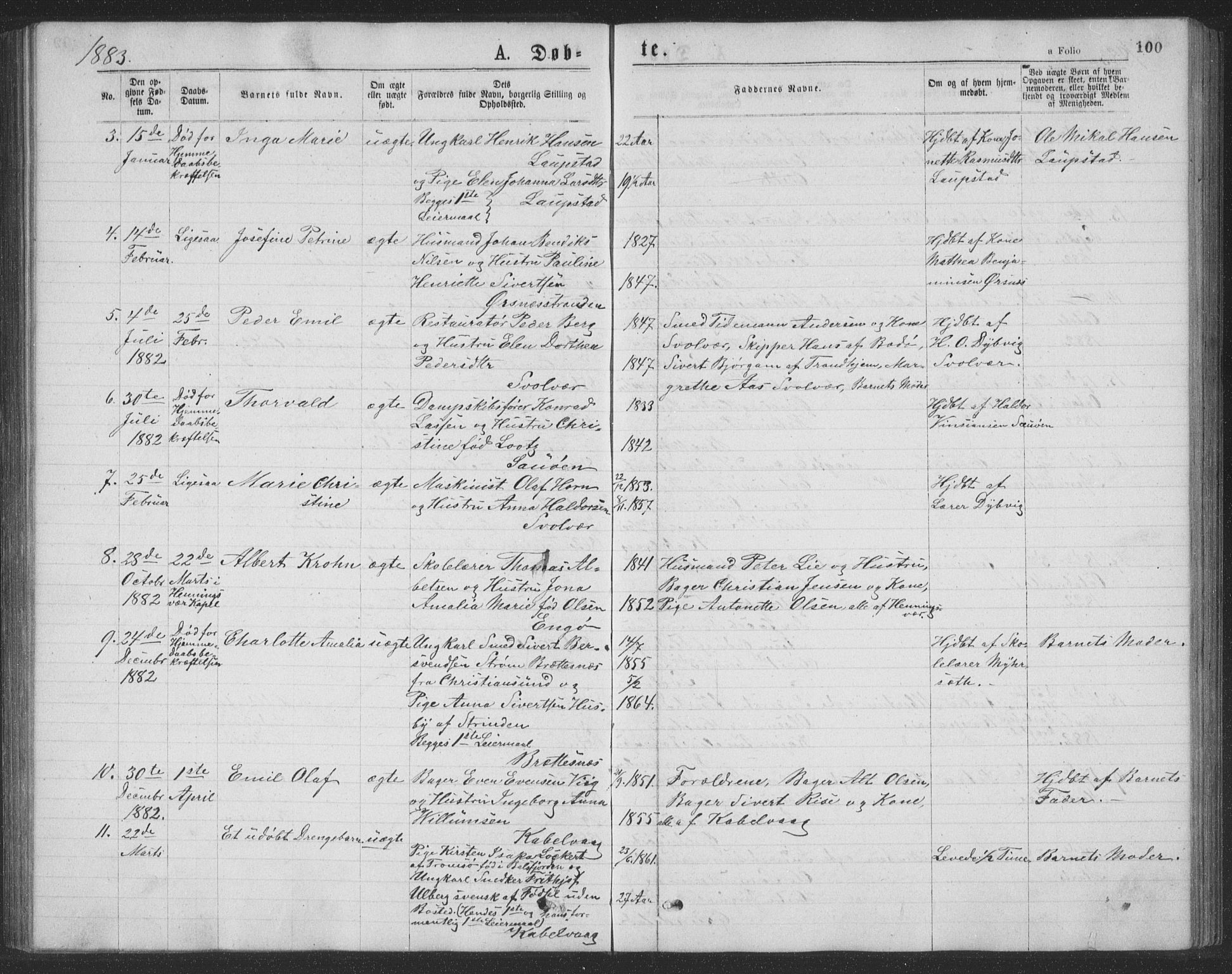 Ministerialprotokoller, klokkerbøker og fødselsregistre - Nordland, AV/SAT-A-1459/874/L1075: Parish register (copy) no. 874C04, 1876-1883, p. 100