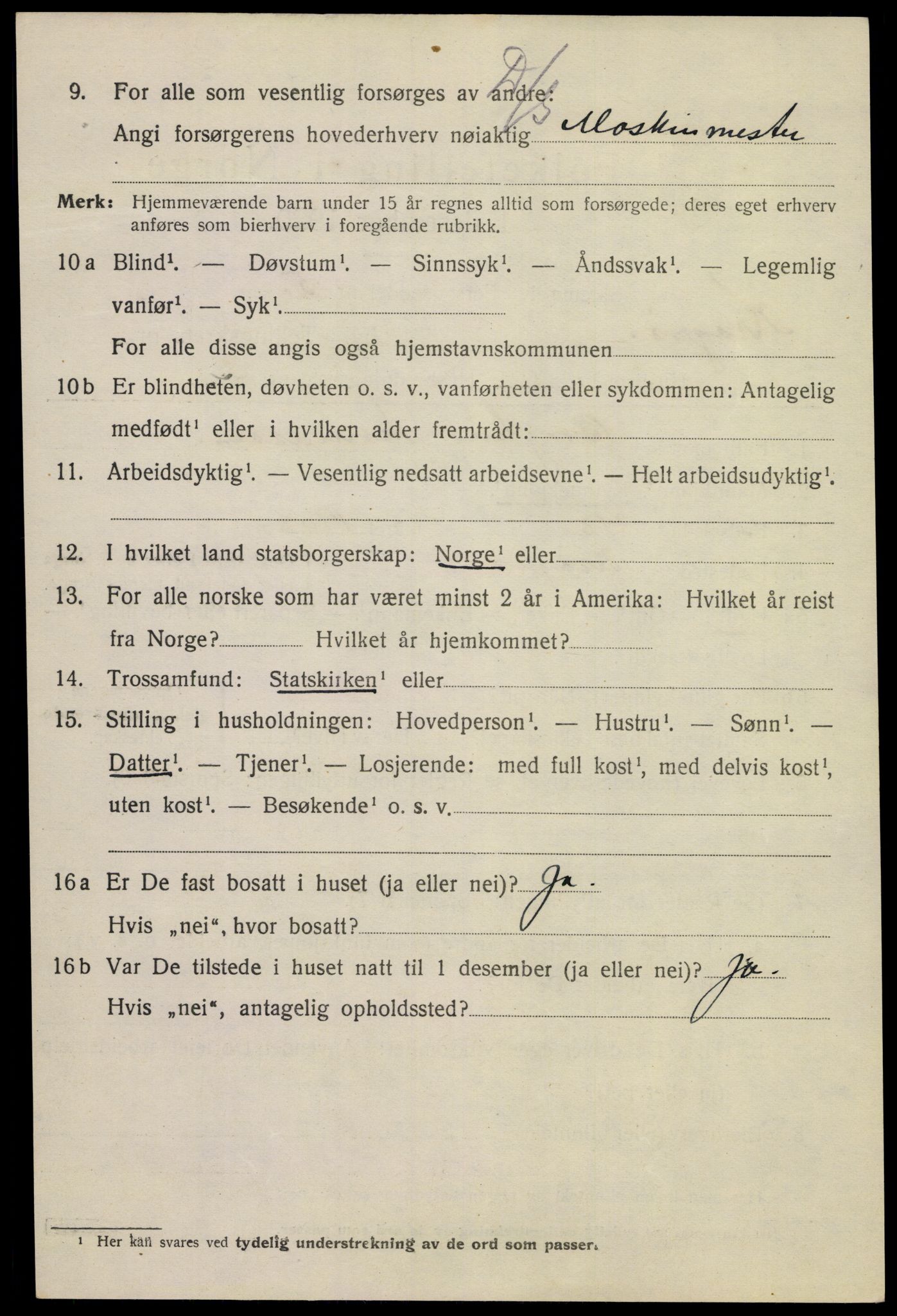 SAKO, 1920 census for Kragerø, 1920, p. 5320