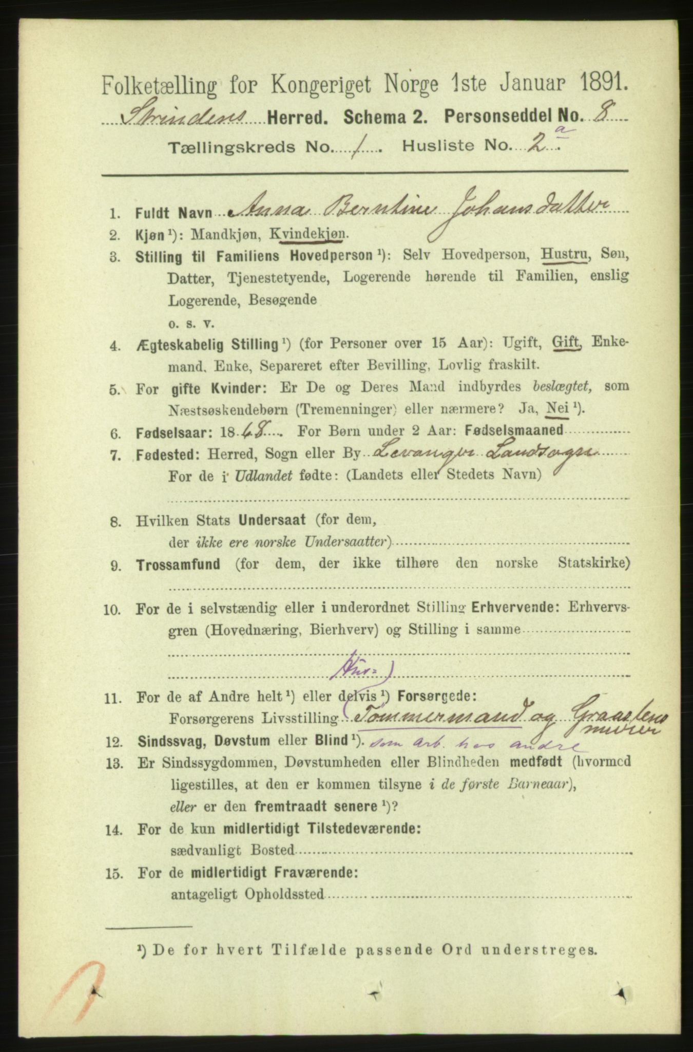 RA, 1891 census for 1660 Strinda, 1891, p. 119